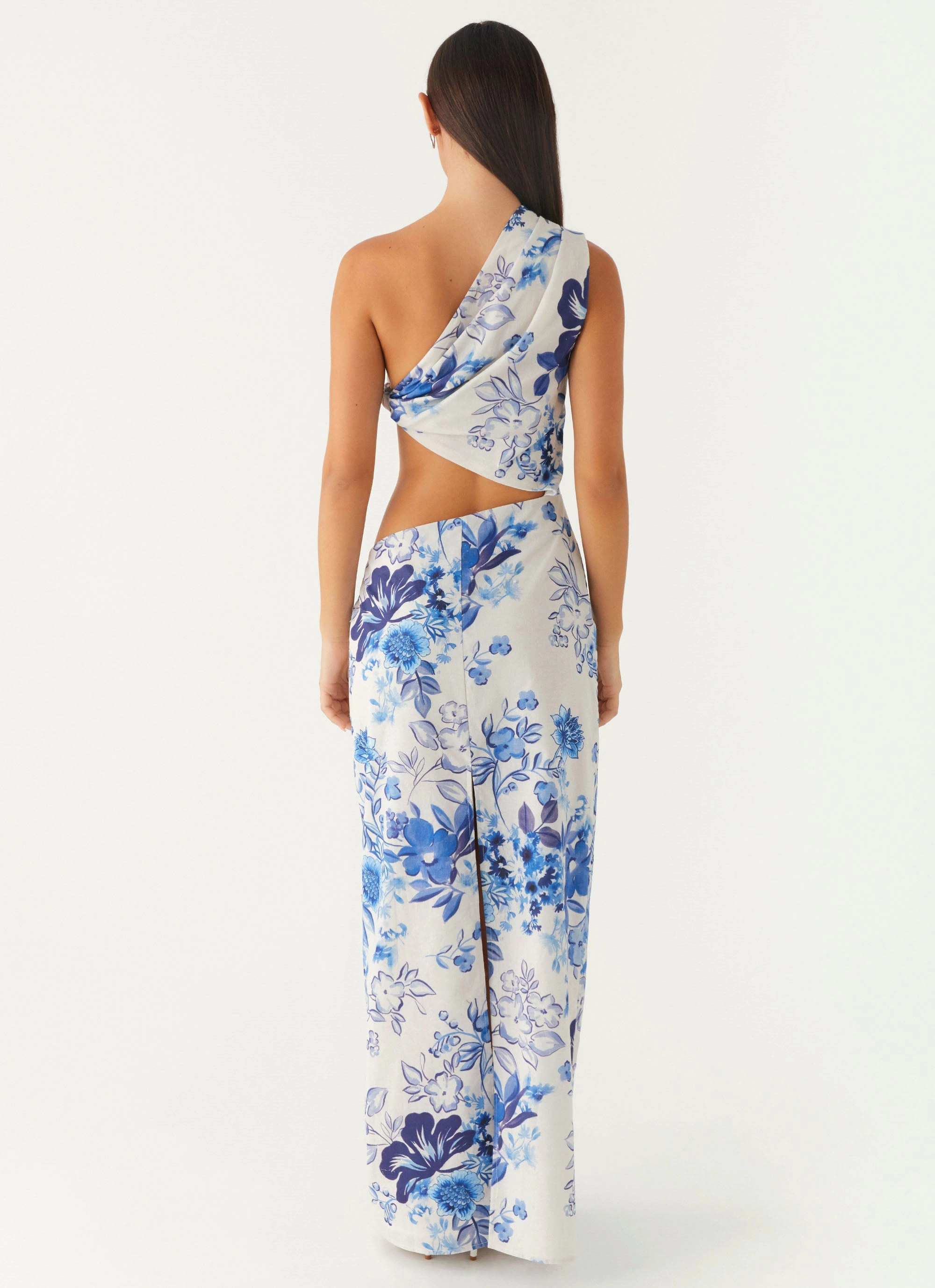 Silky Shine All Summer Long Maxi Dress - Serene Sky Floral