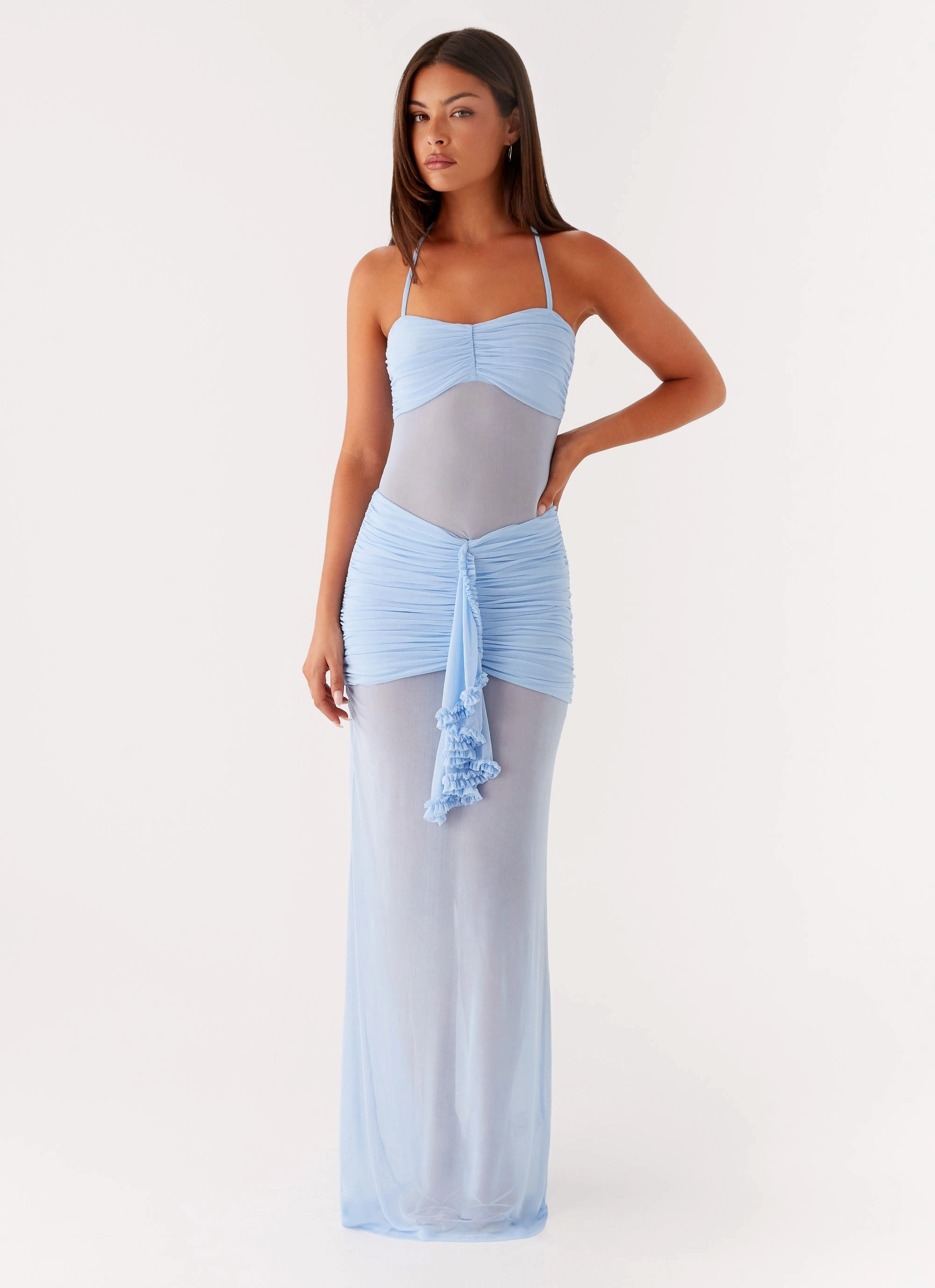Lily Halter Maxi Dress - Blue Love Glow