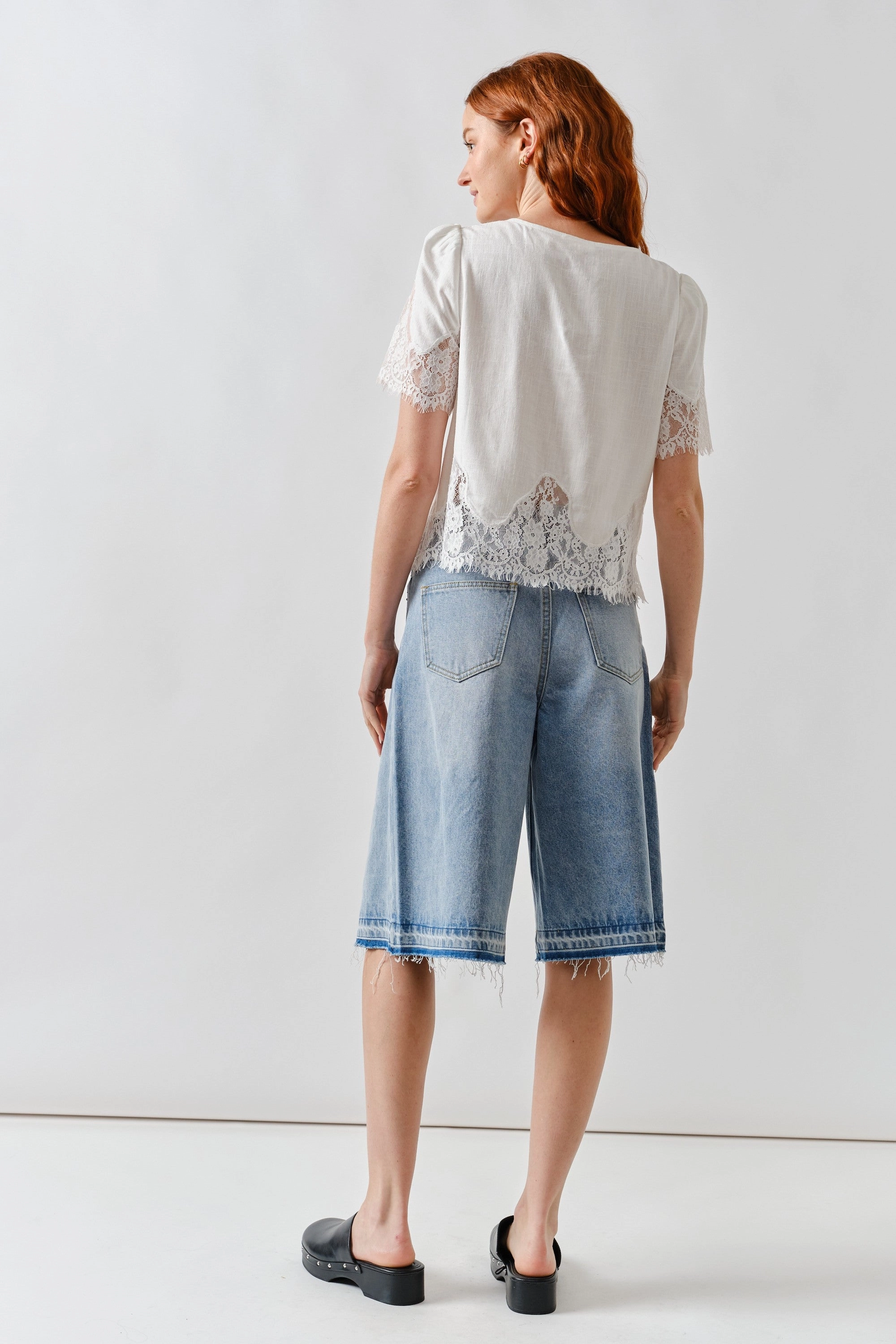 Eco Friendly Dye Process Romantic Lace Blouse - White