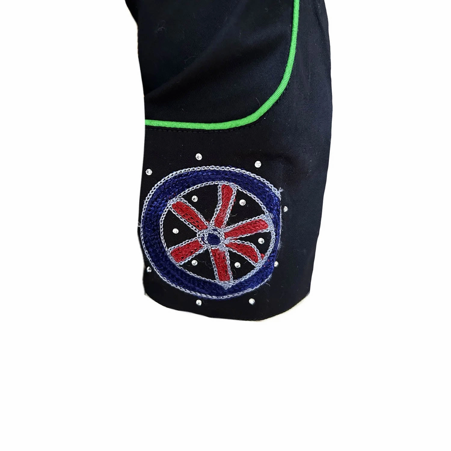 Clean Edge Trim Stretchy Cloth Rockmount Mens Porter Wagoner Embroidered Black 100% Cotton L/S Shirt