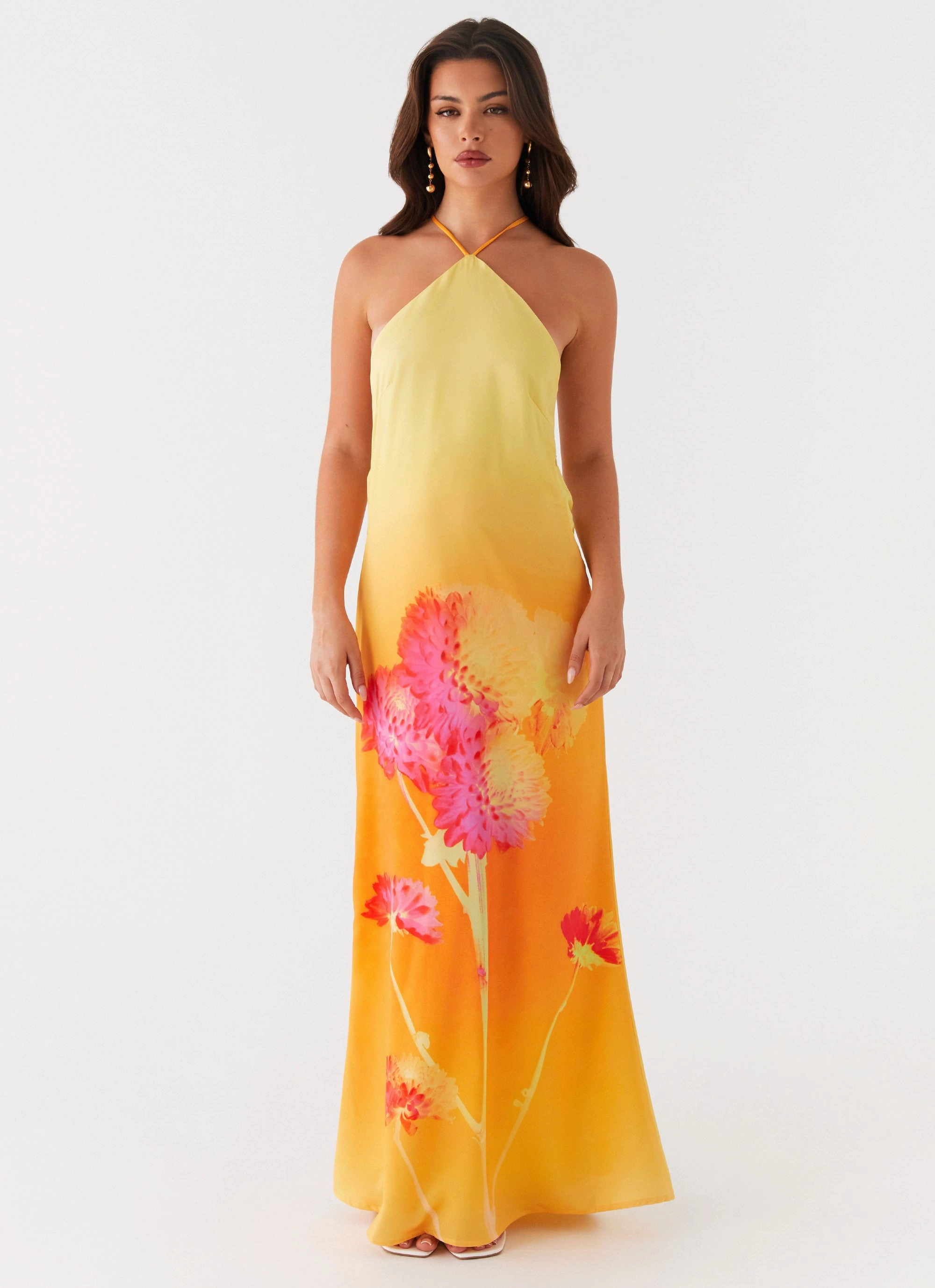 Light Insulation Chloe Maxi Dress - Orange Floral