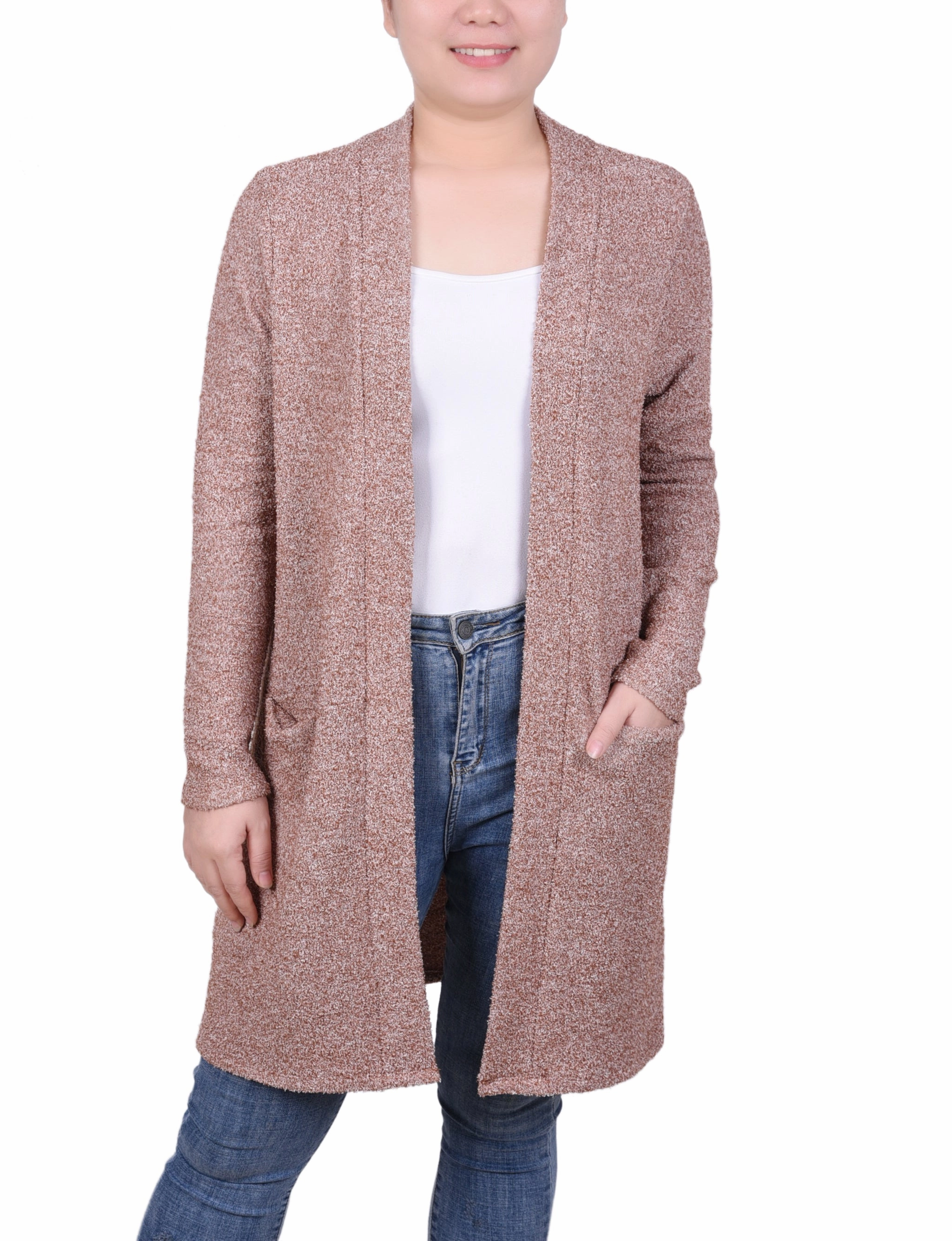 Trendy Sweater Antimicrobial Finish Long Sleeve Banded Front Cardigan