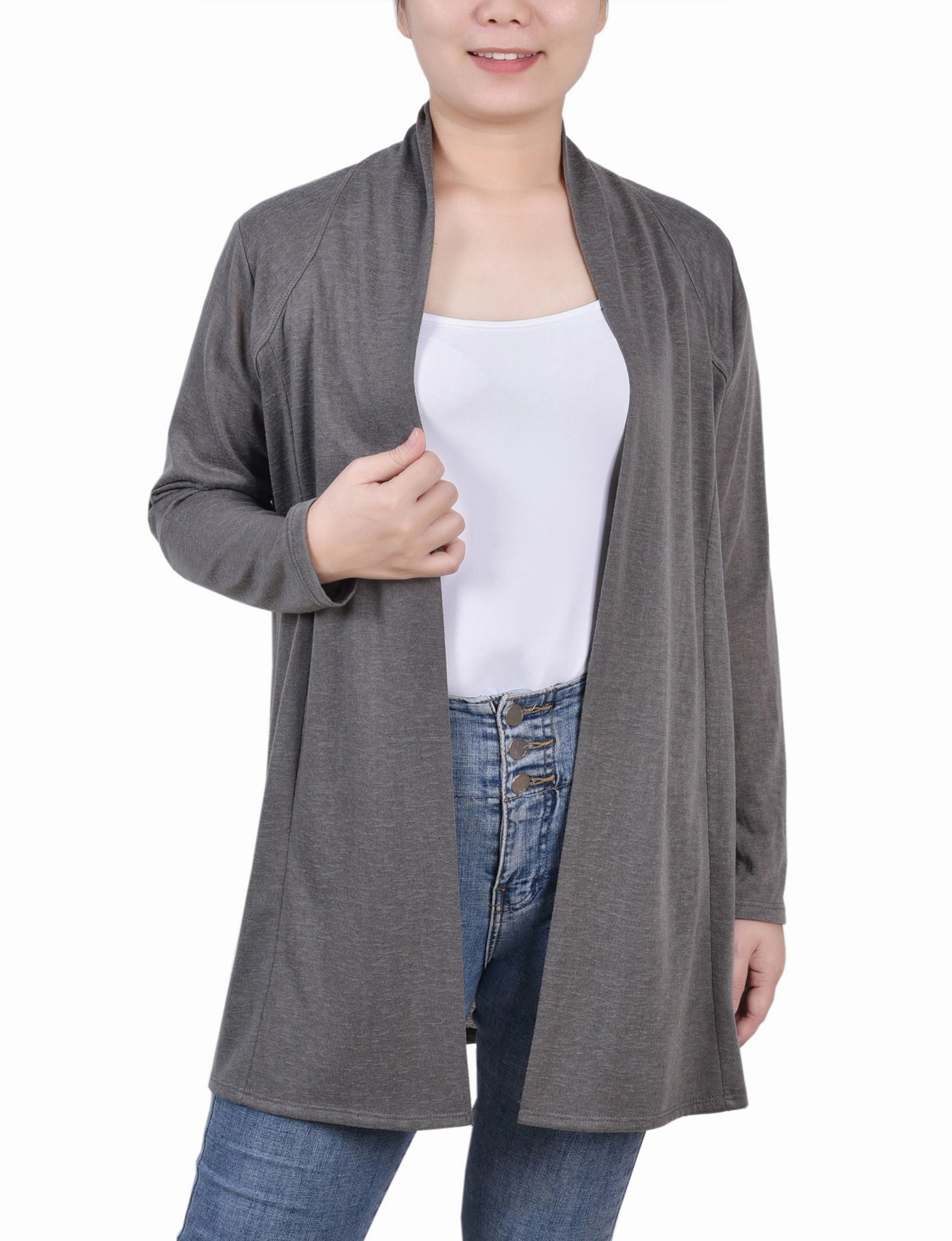 Full Coverage Fit Long Sleeve Collared Cardigan
