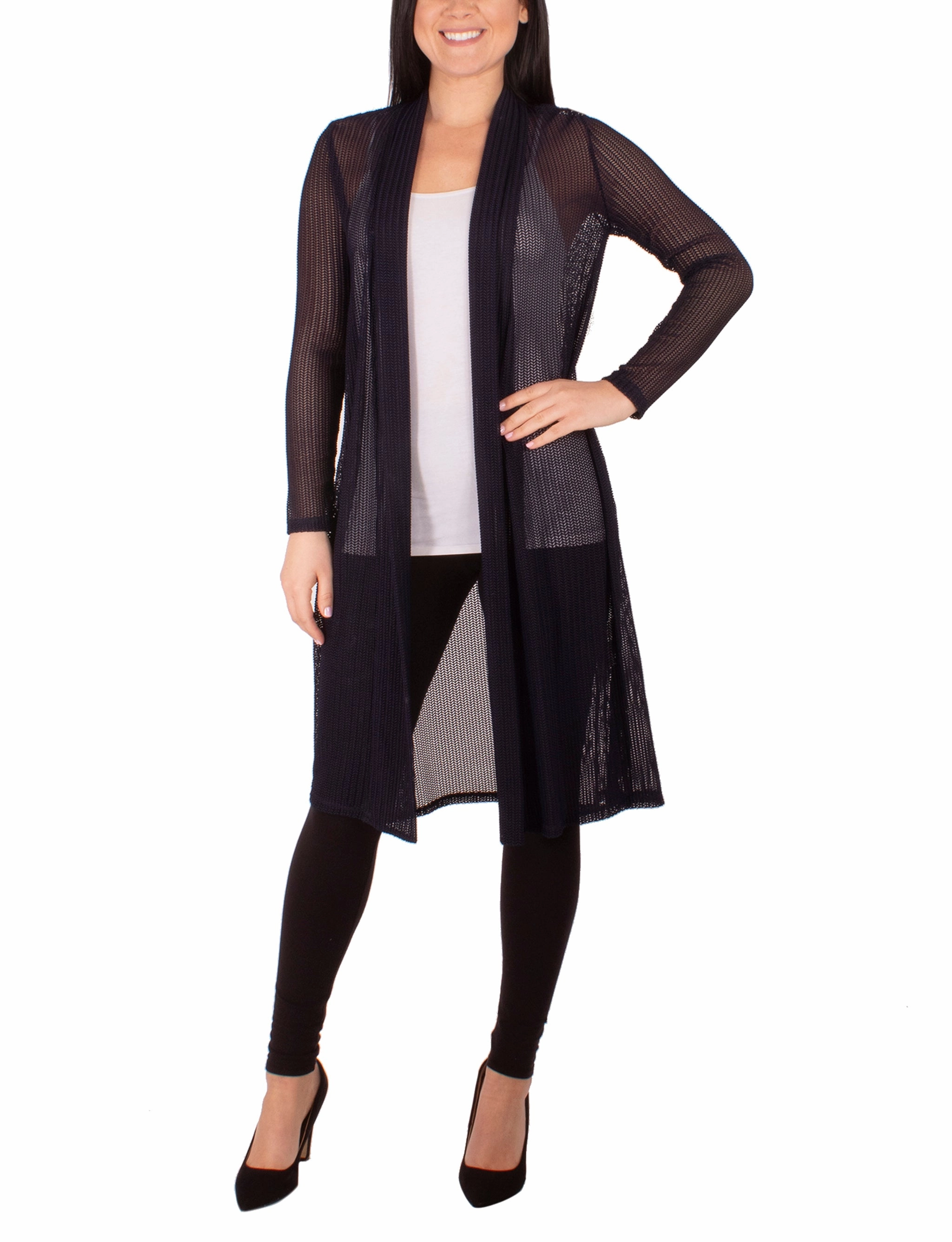 Easy Wear Long Sleeve Foldover Shawl Collar Cardigan