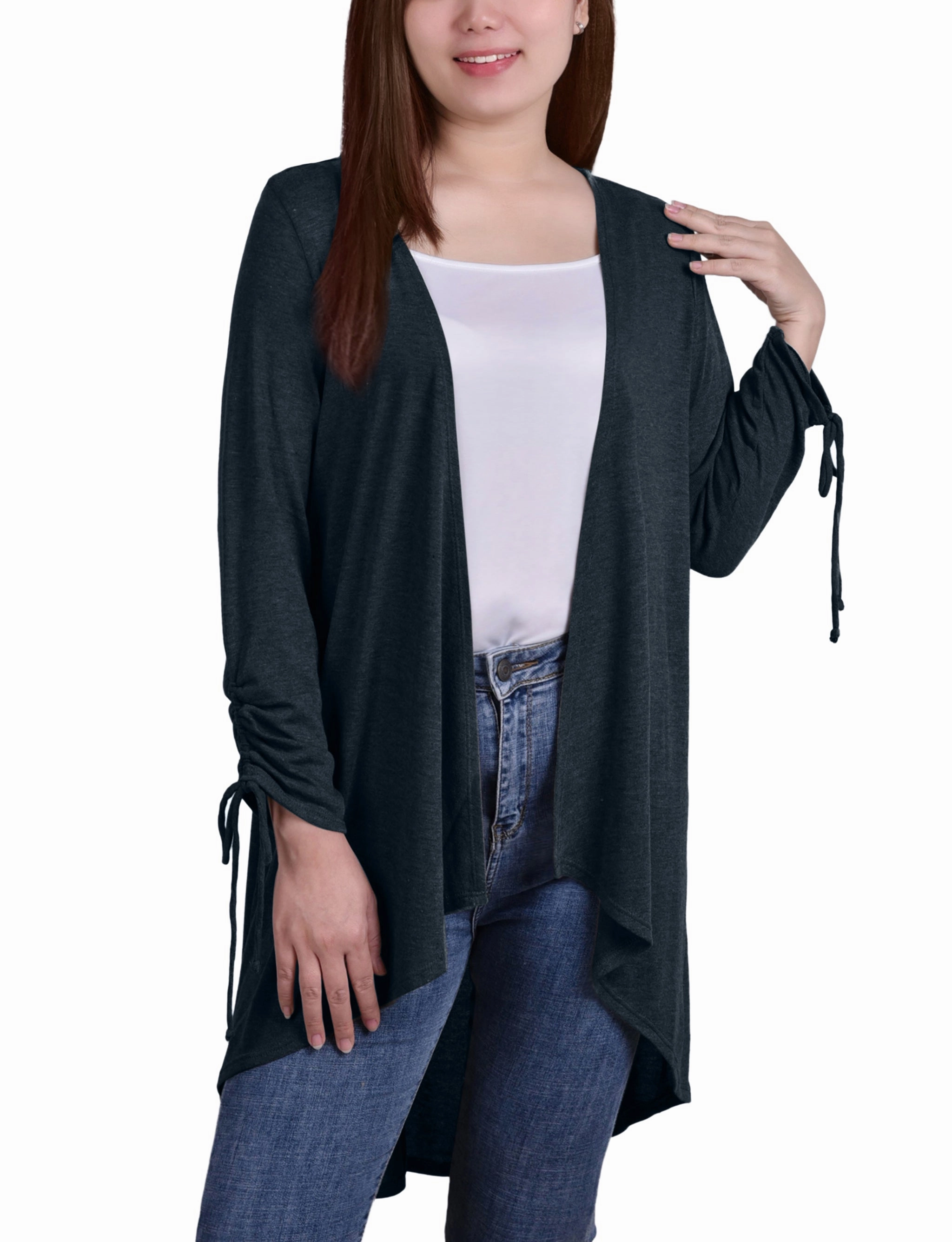 Sustainable Manufacturing Long Sleeve Hi Lo Hem Cardigan