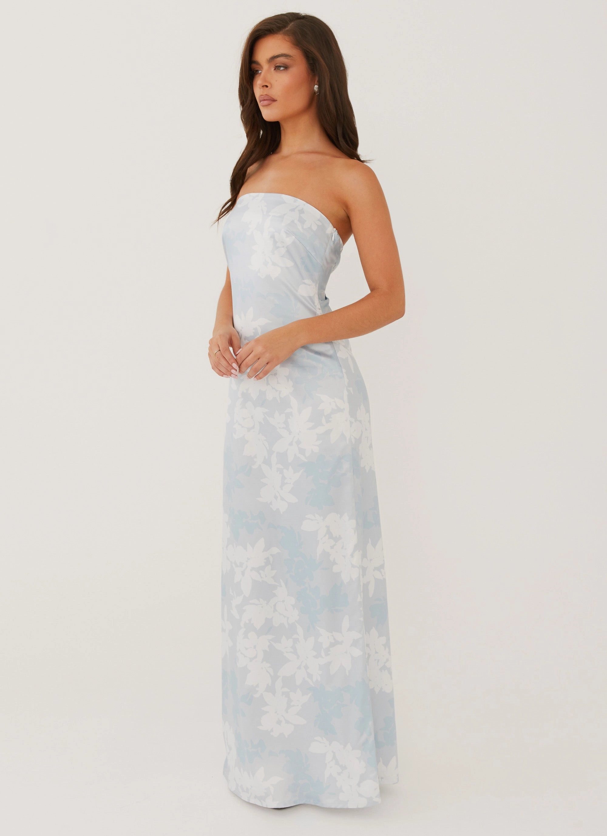 Love Me More Maxi Dress - Blue Blossom Weather-Resistant Outerwear