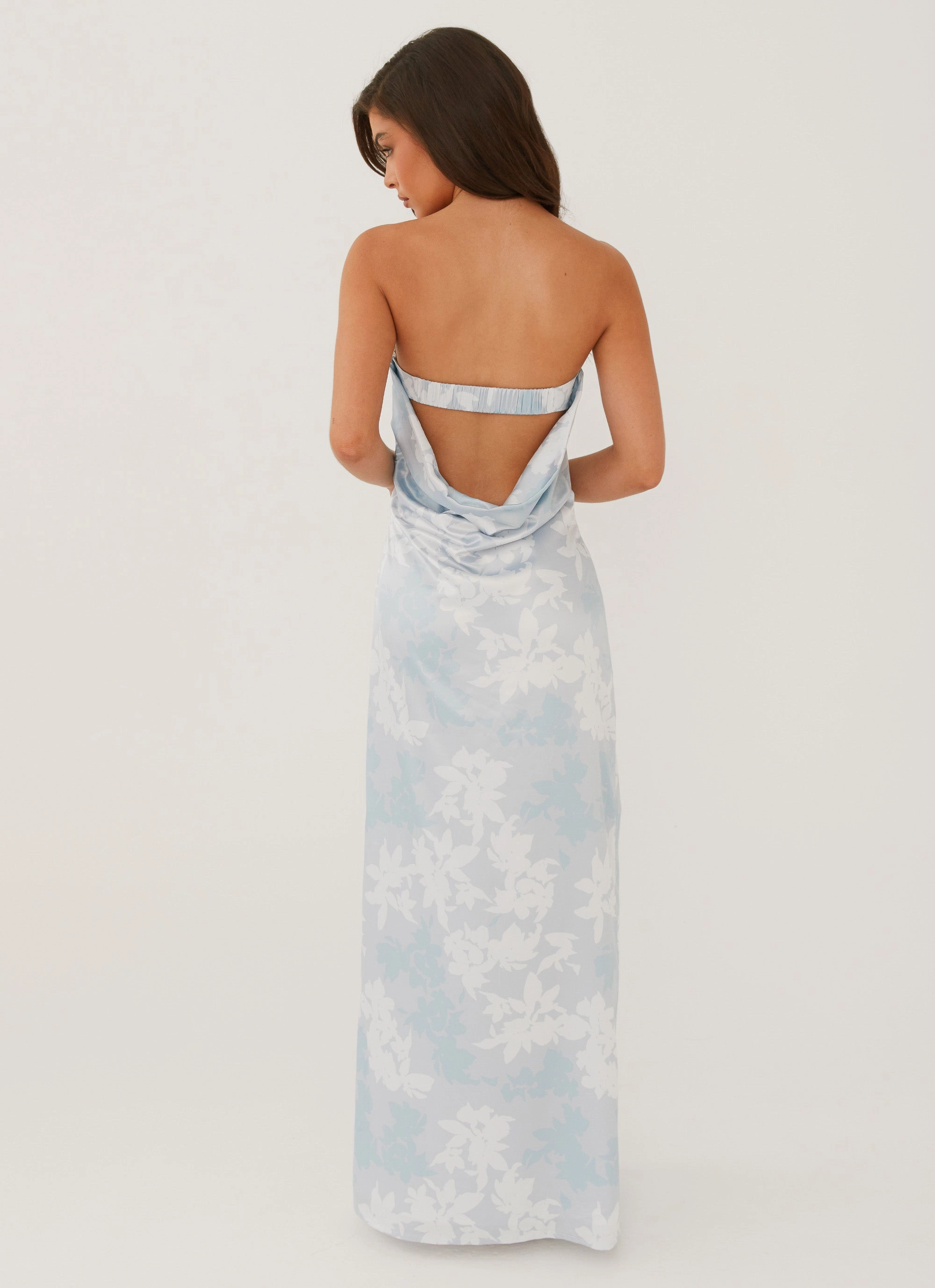 Sleek Vibe Work Fit Love Me More Maxi Dress - Blue Blossom