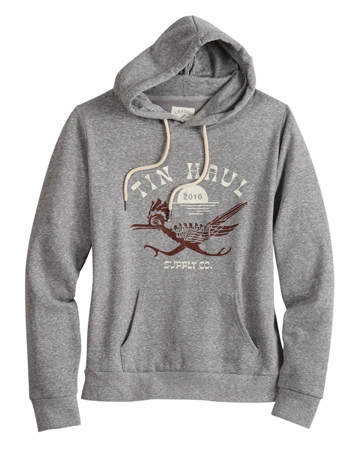 Minimal Daily Fit Tin Haul Womens Road Runner Grey Cotton Blend Hoodie