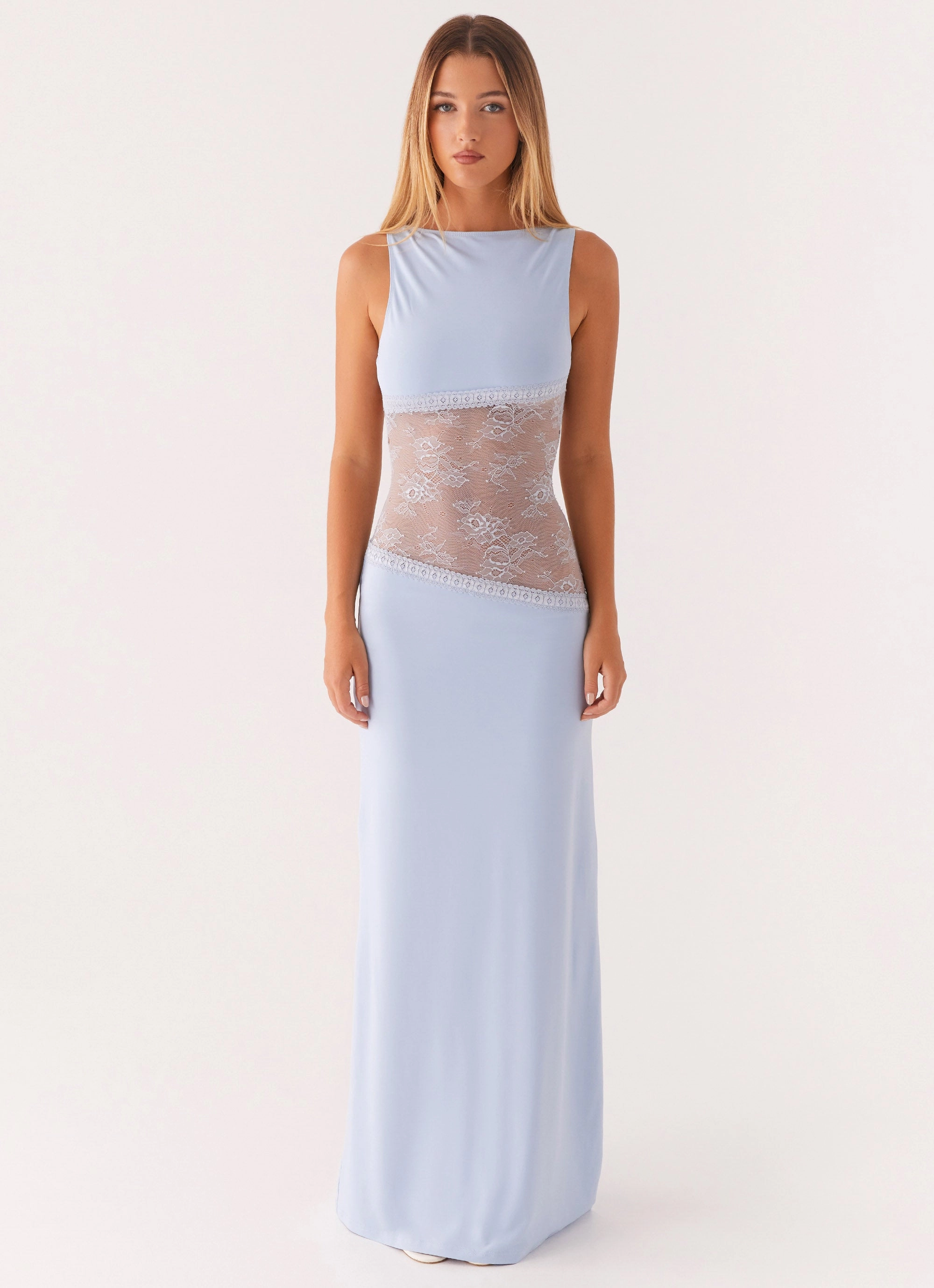 Snap Button Winter Style Piece Lucinda Maxi Dress - Blue