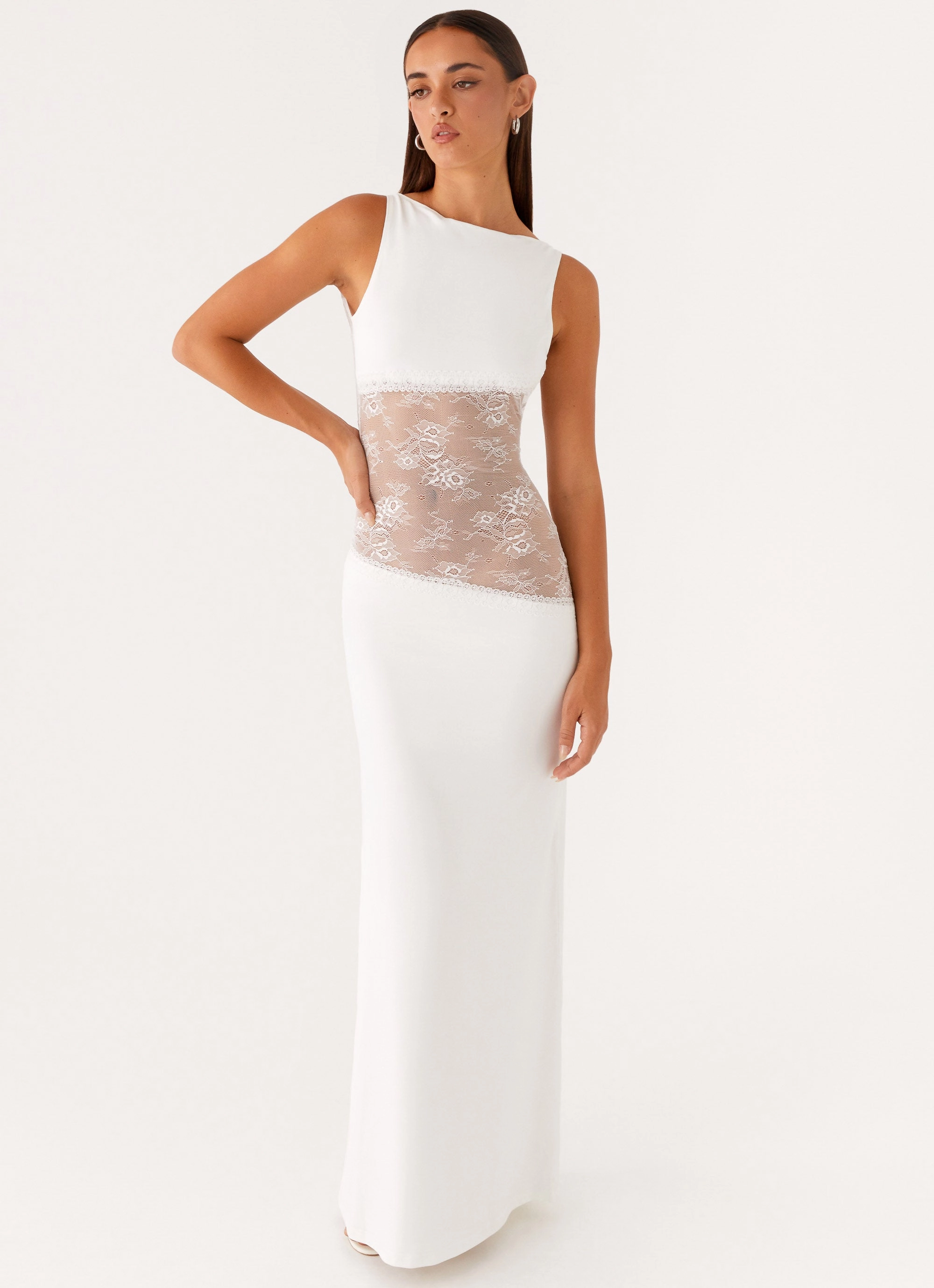 Lucinda Maxi Dress - White Winter Layer Picture Perfect