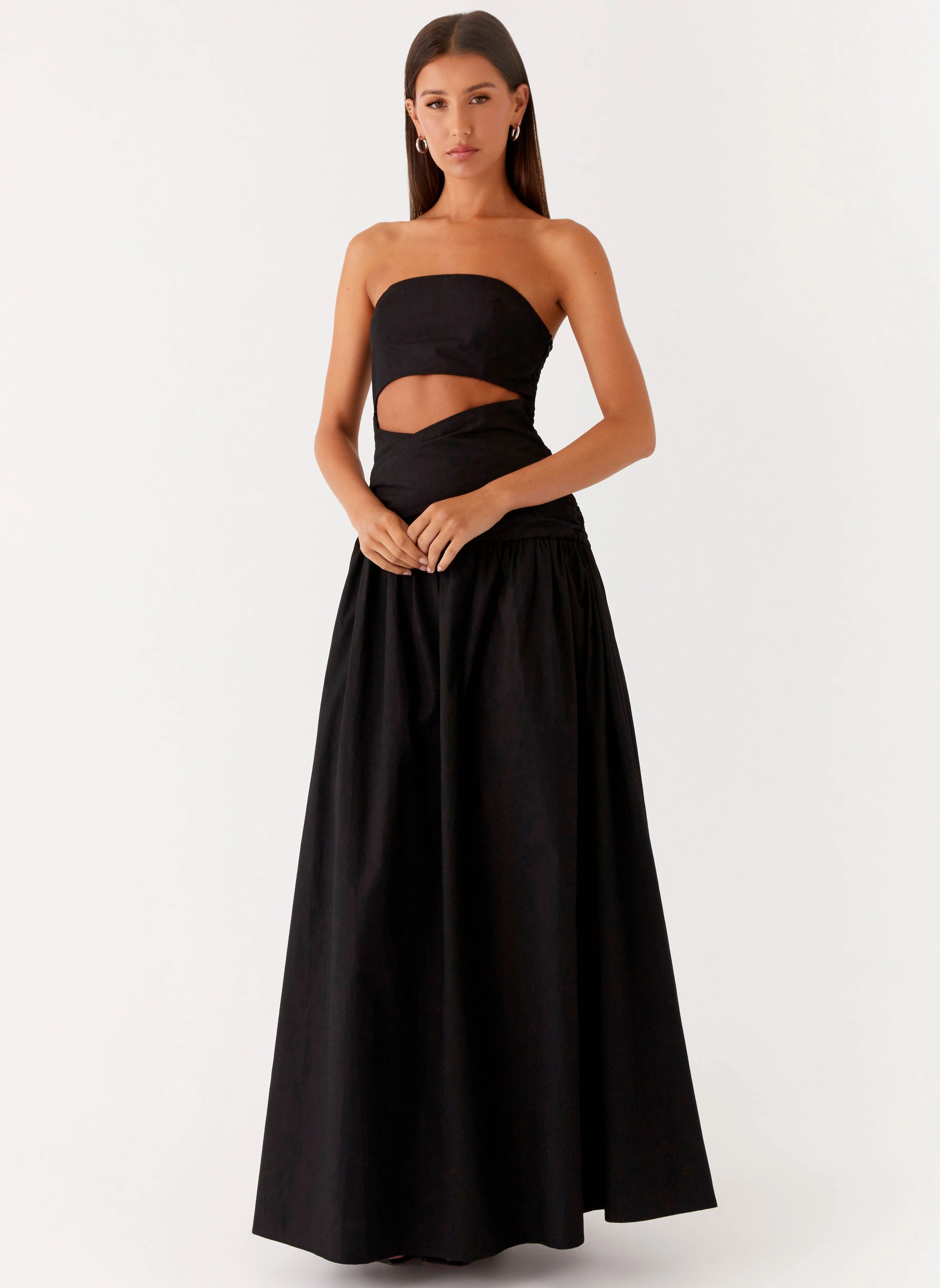 Lumen Maxi Dress - Black Knee Length