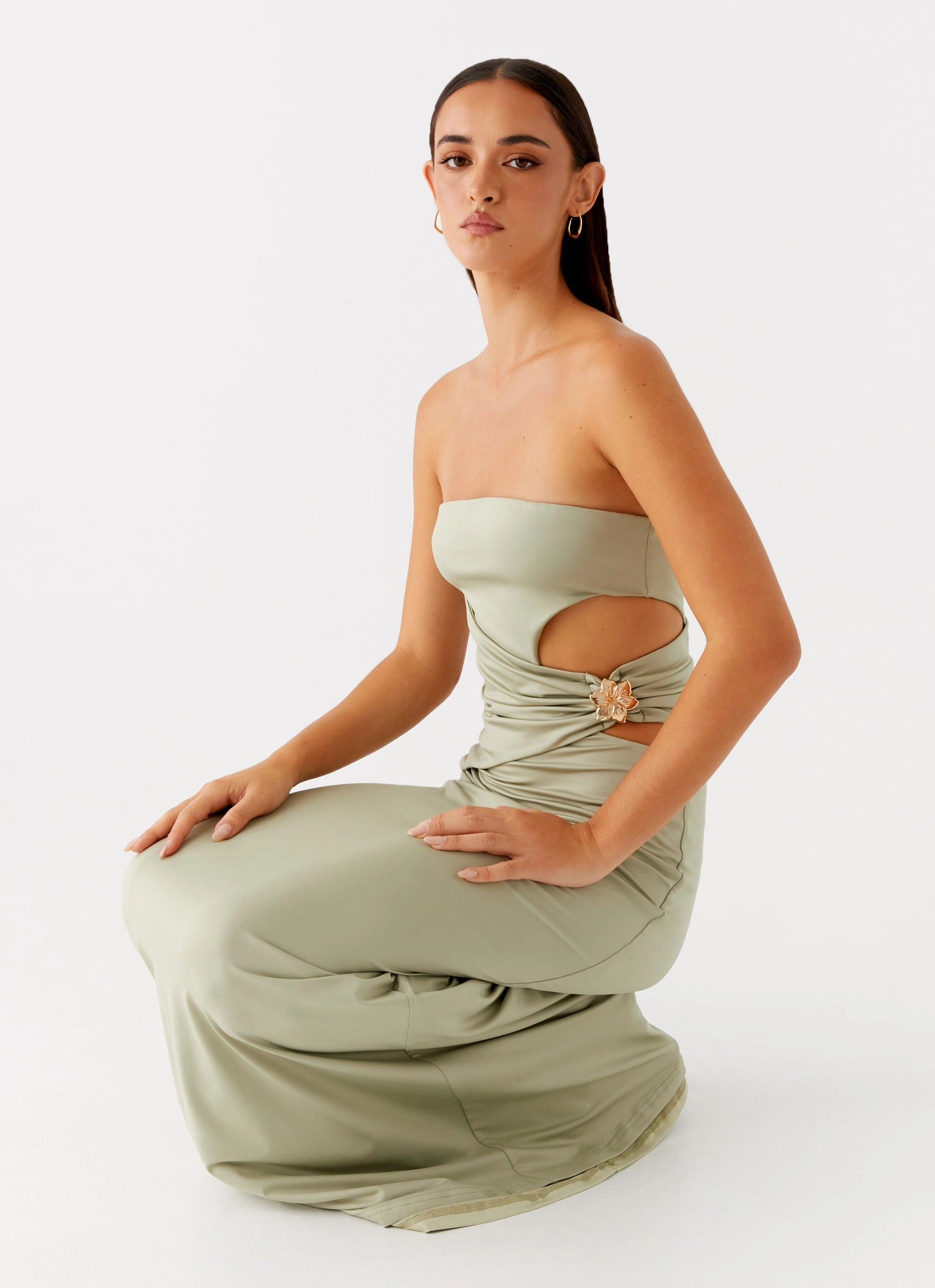 Anetta Maxi Dress - Sage Eco-Lining