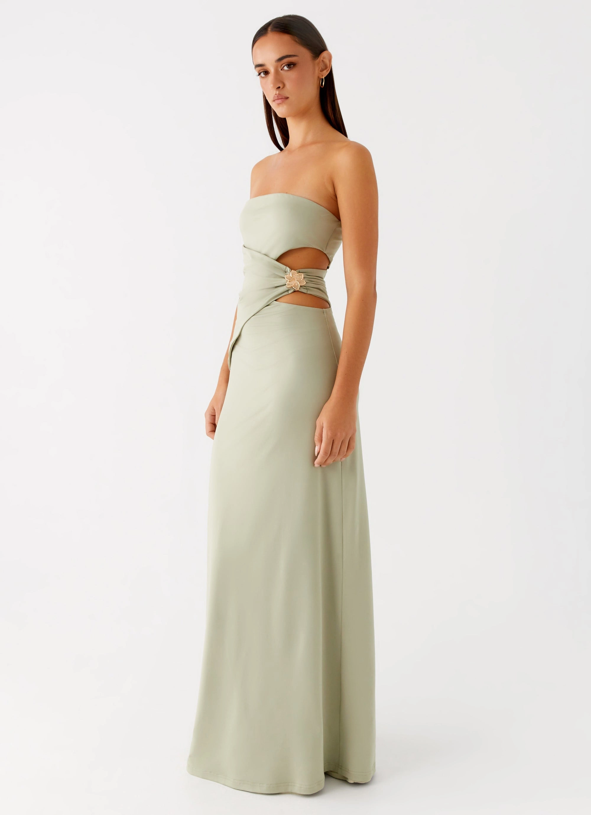 Classic wrap dress Anetta Maxi Dress - Sage