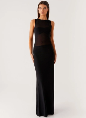 lyria Mesh Maxi Dress - Black Classic Outerwear Outerwear Collection