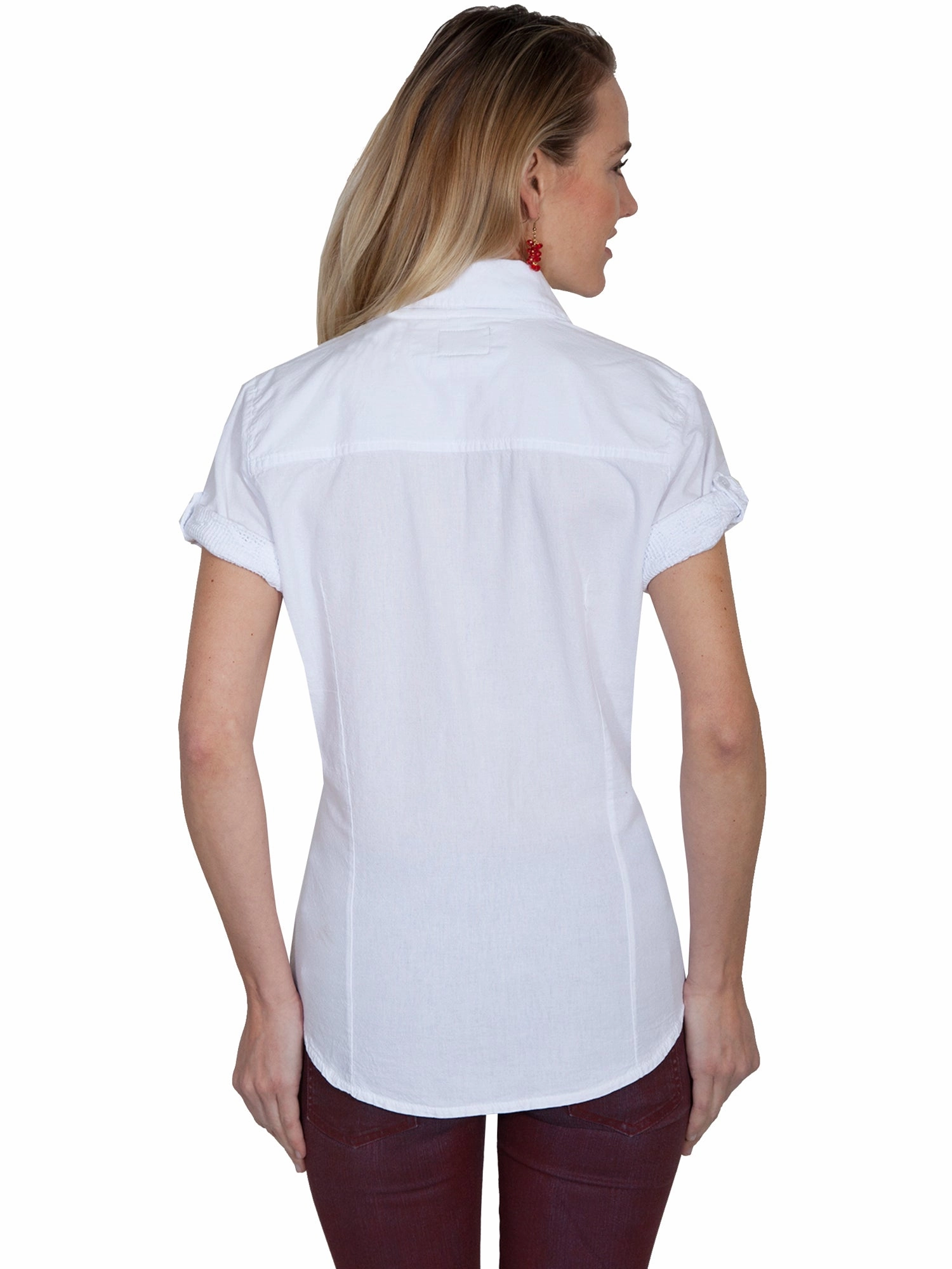 Eco friendly materials Scully Womens White 100% Cotton Soutache S/S Blouse