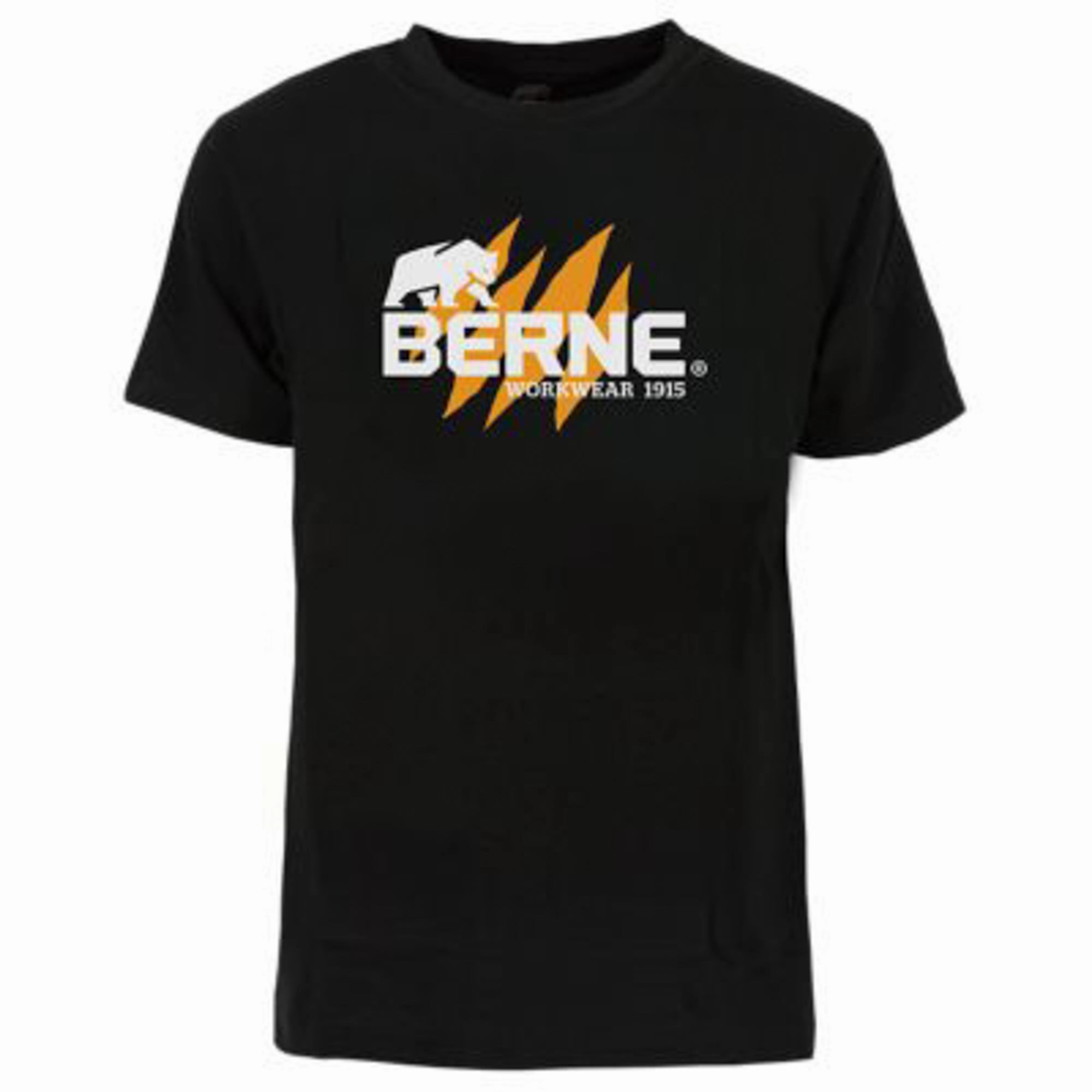 Berne Mens Black 100% Cotton Claw Mark Graphic Tee S/S Lounge Wear Stylish Design