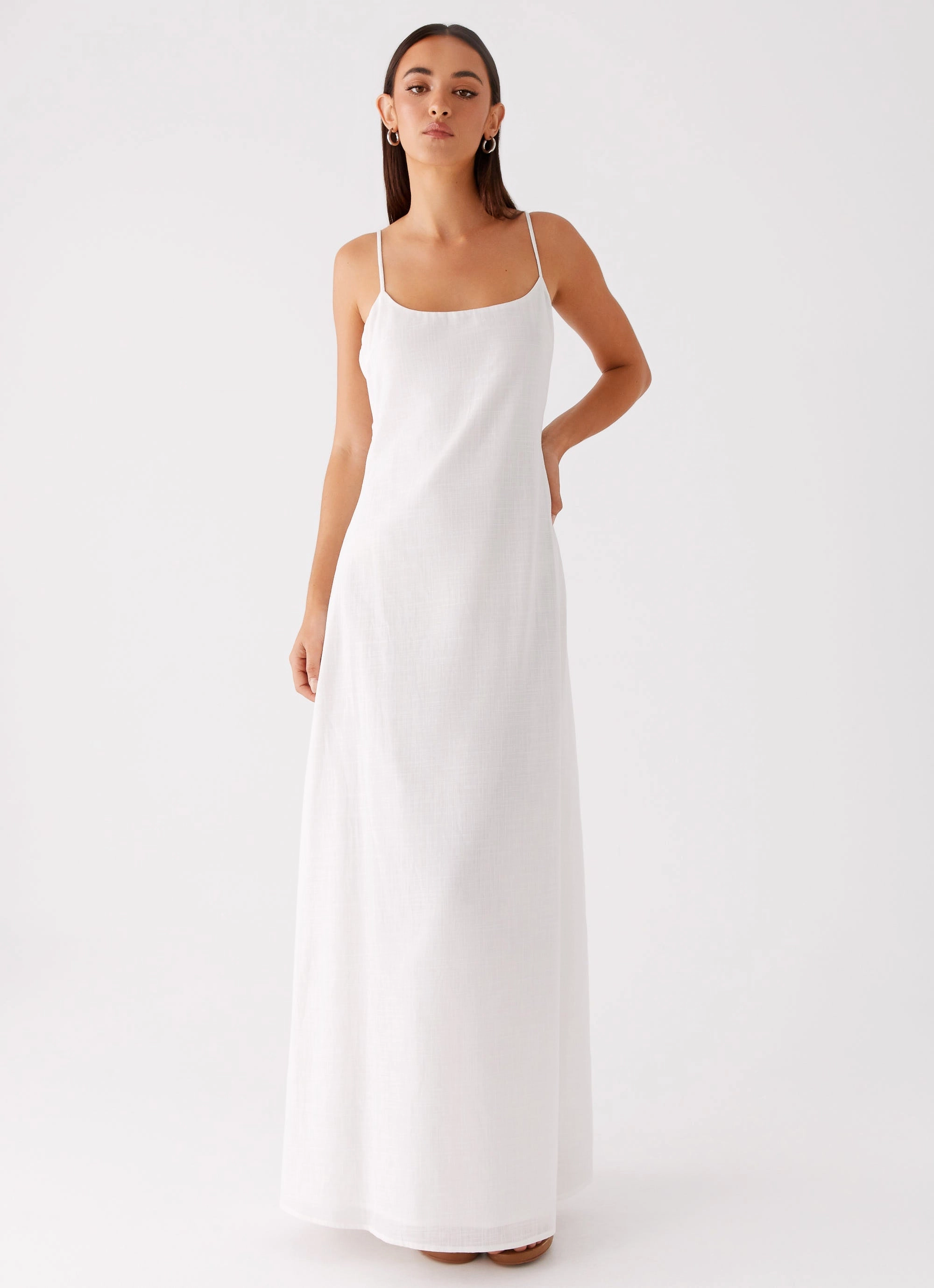 Travel Outfit Madeleine Scoop Neck Maxi Dress - Off White