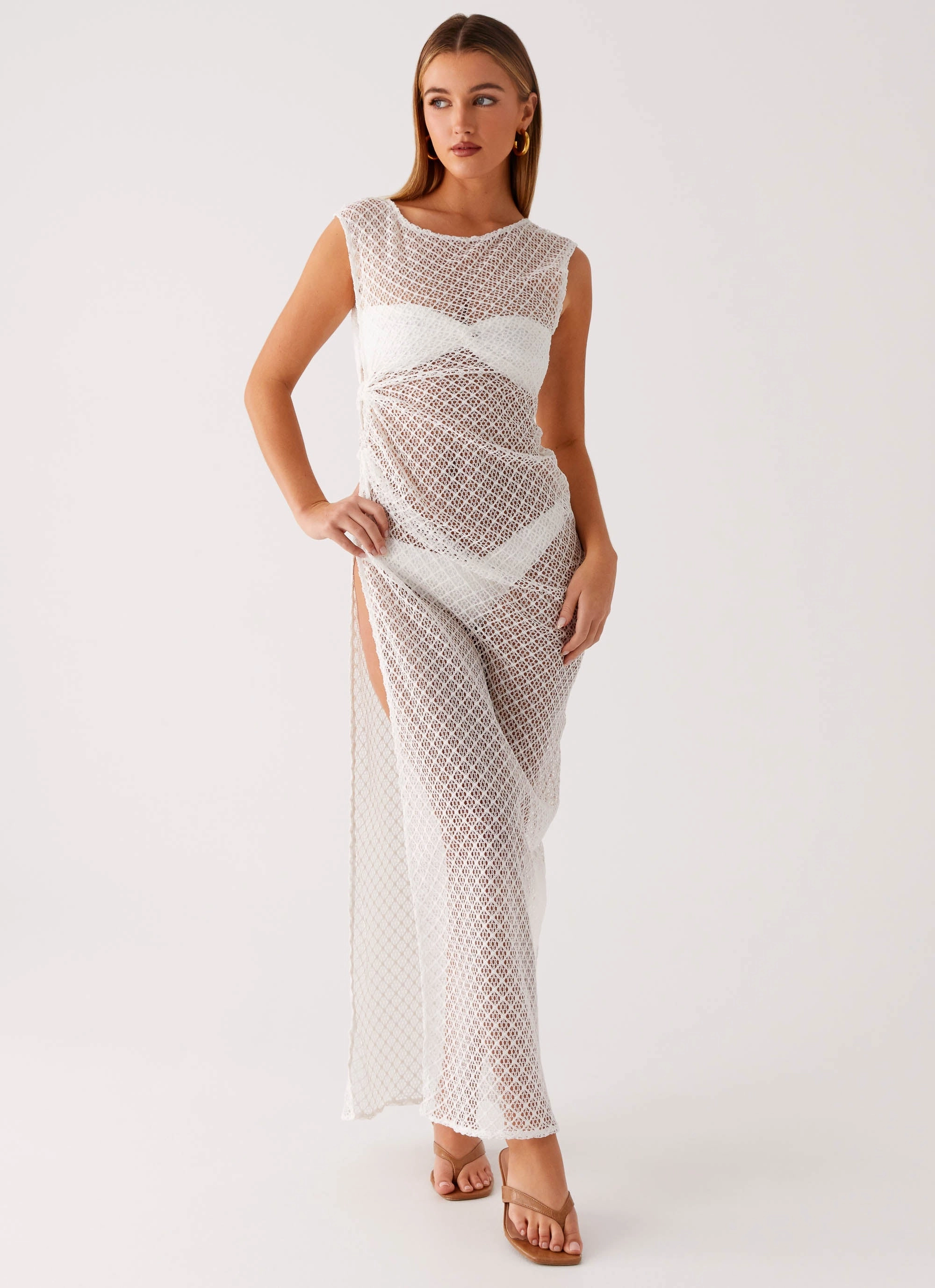 Maeva Maxi Dress - White Sporty Casual