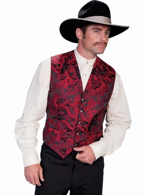 Scully Mens Red Polyester Dragon Vest Subtle Layers Many Pockets