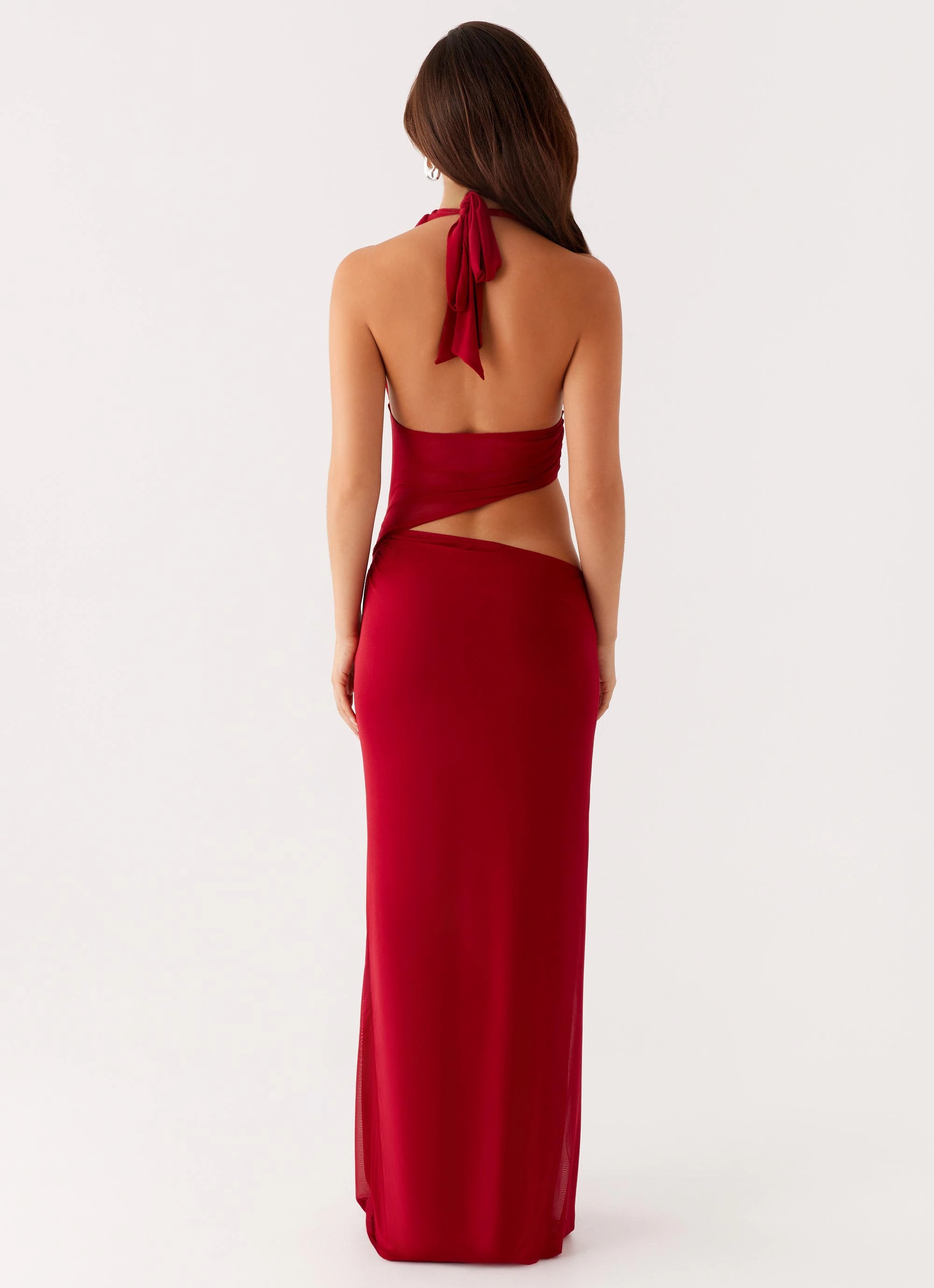 Cold Layer Main Act Halter Maxi Dress - Raspberry