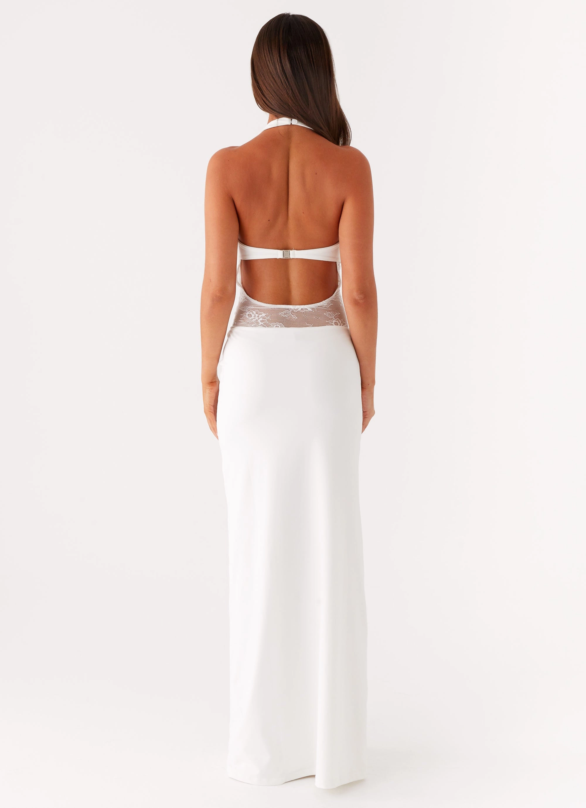 Main Focus Maxi Dress - White Bust-Enhancing Cool Elegance