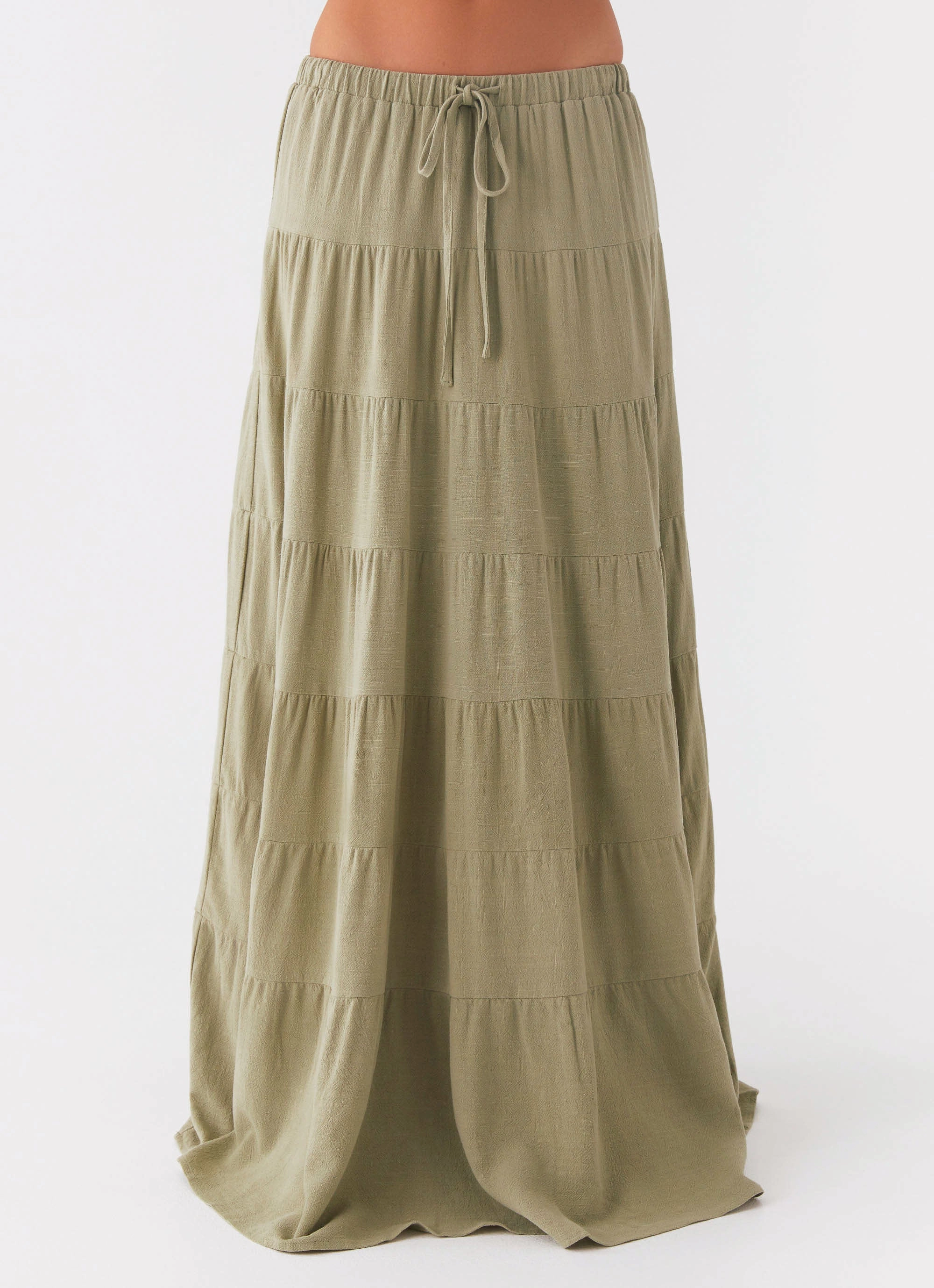 Mariella Linen Maxi Skirt - Sage Water Gear Relaxing Day