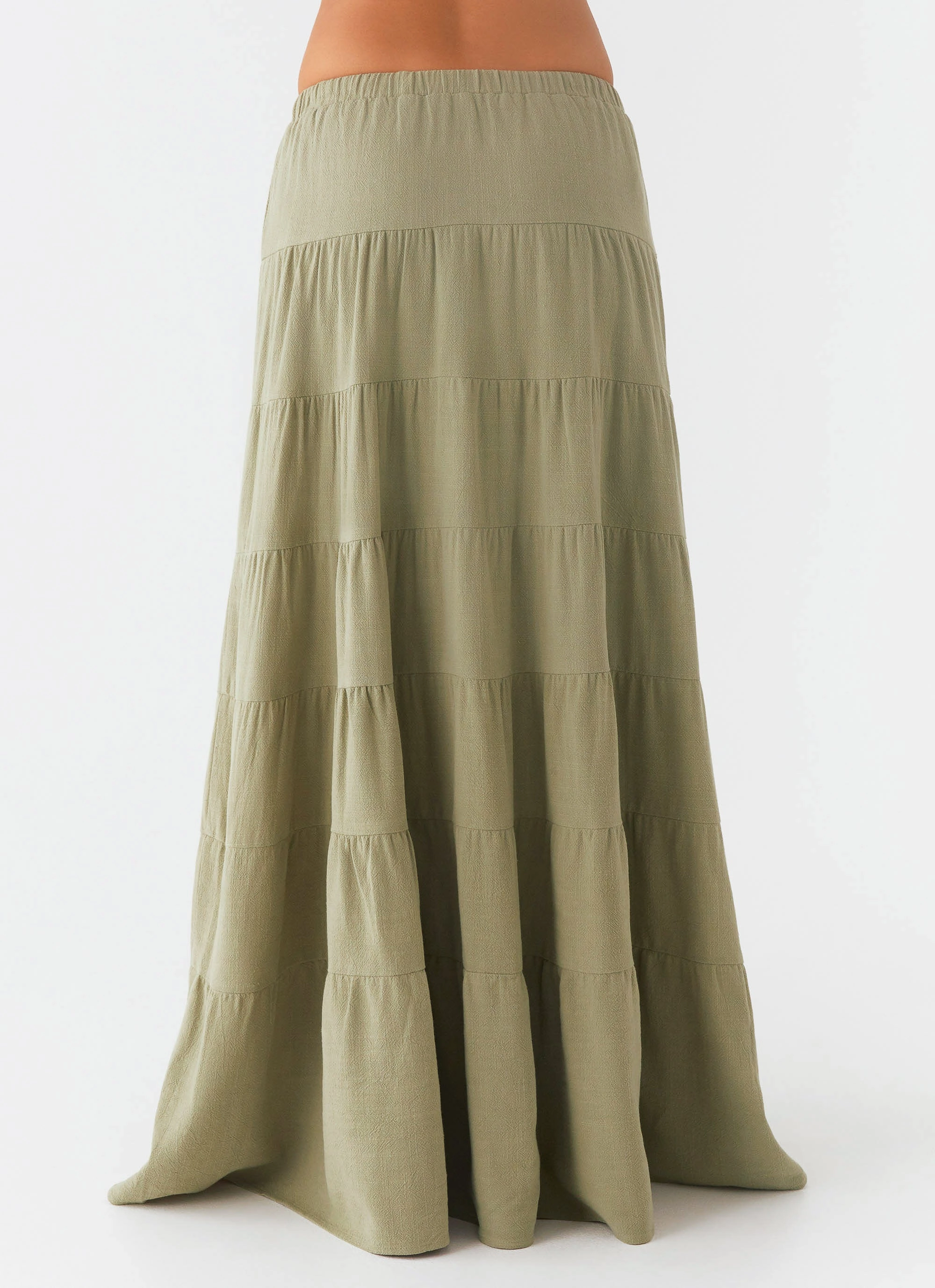 Warm Comfort Mariella Linen Maxi Skirt - Sage