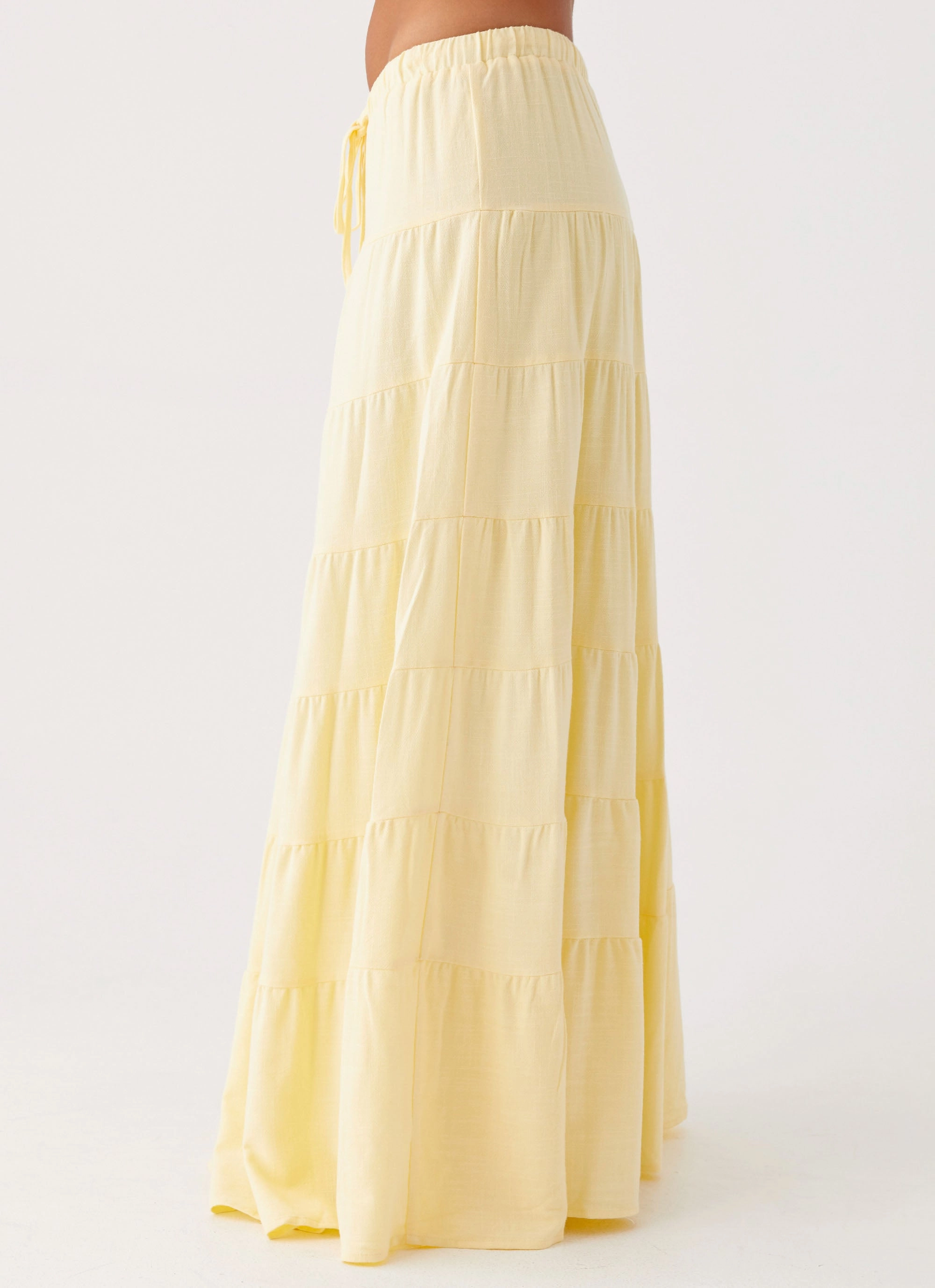 Mariella Linen Maxi Skirt - Yellow Family Fun