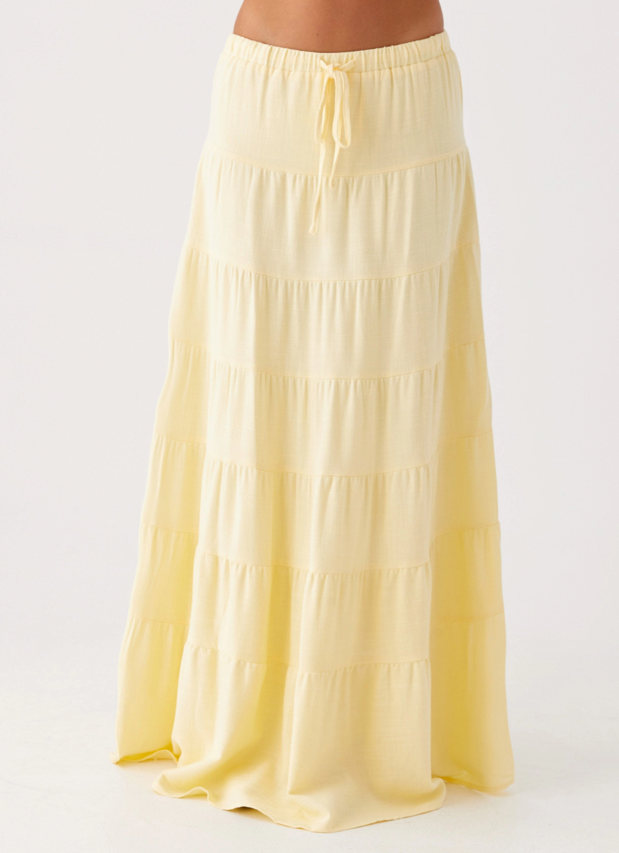 Casual Fit Mariella Linen Maxi Skirt - Yellow