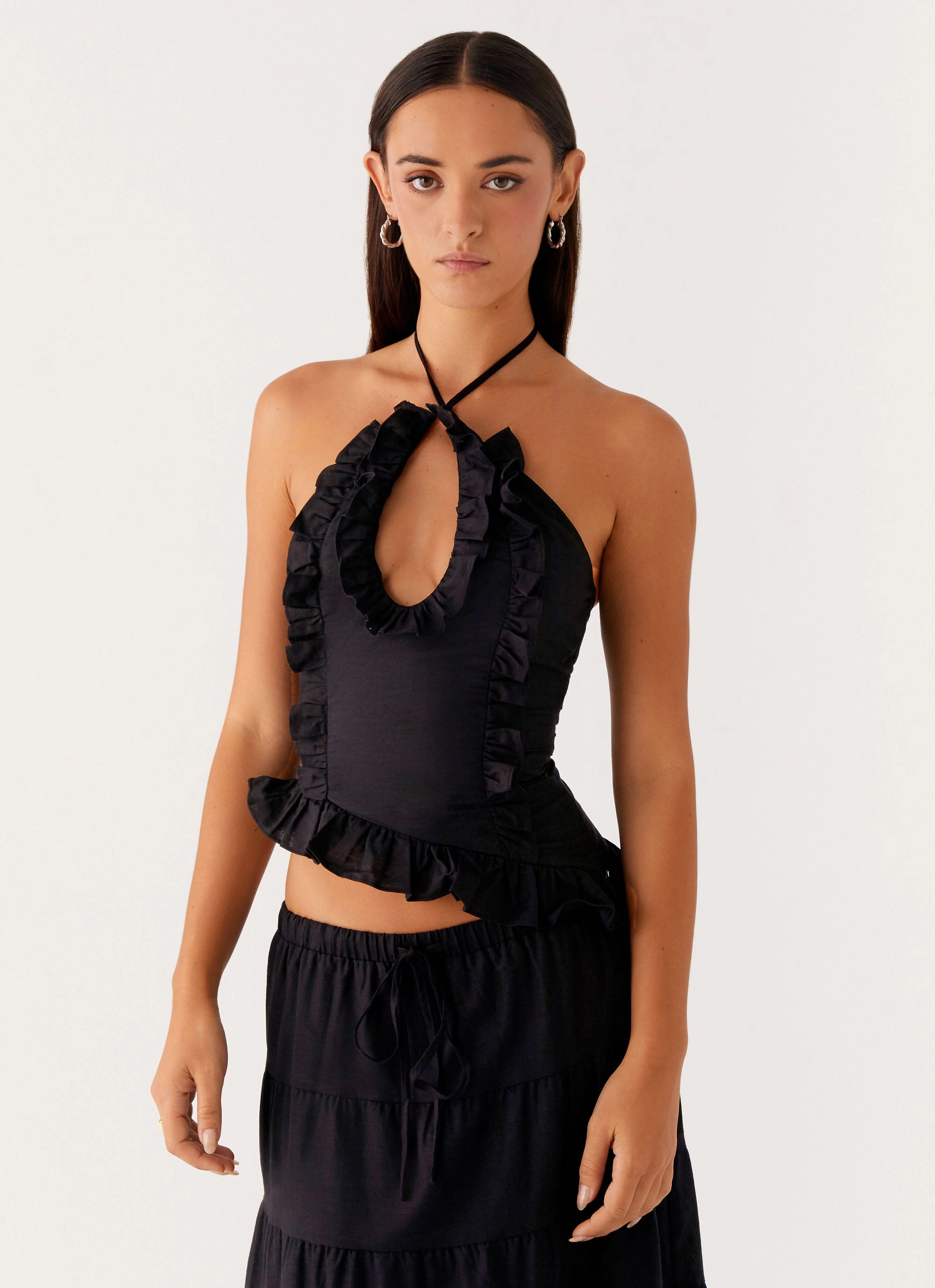 Saltwater Resistant Mariella Linen Top - Black