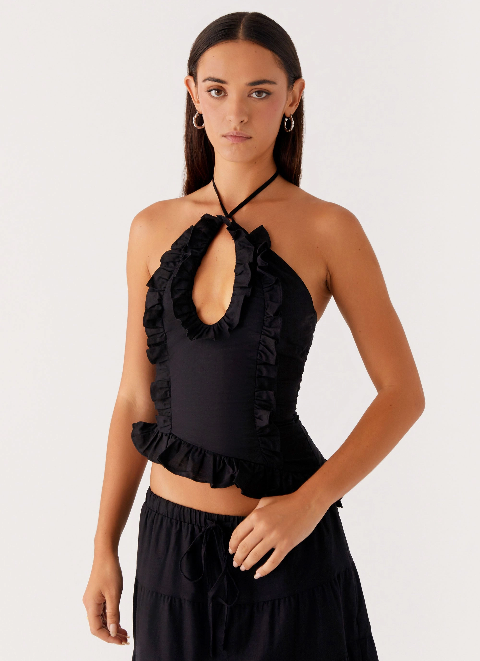 Mariella Linen Top - Black Classic Layer