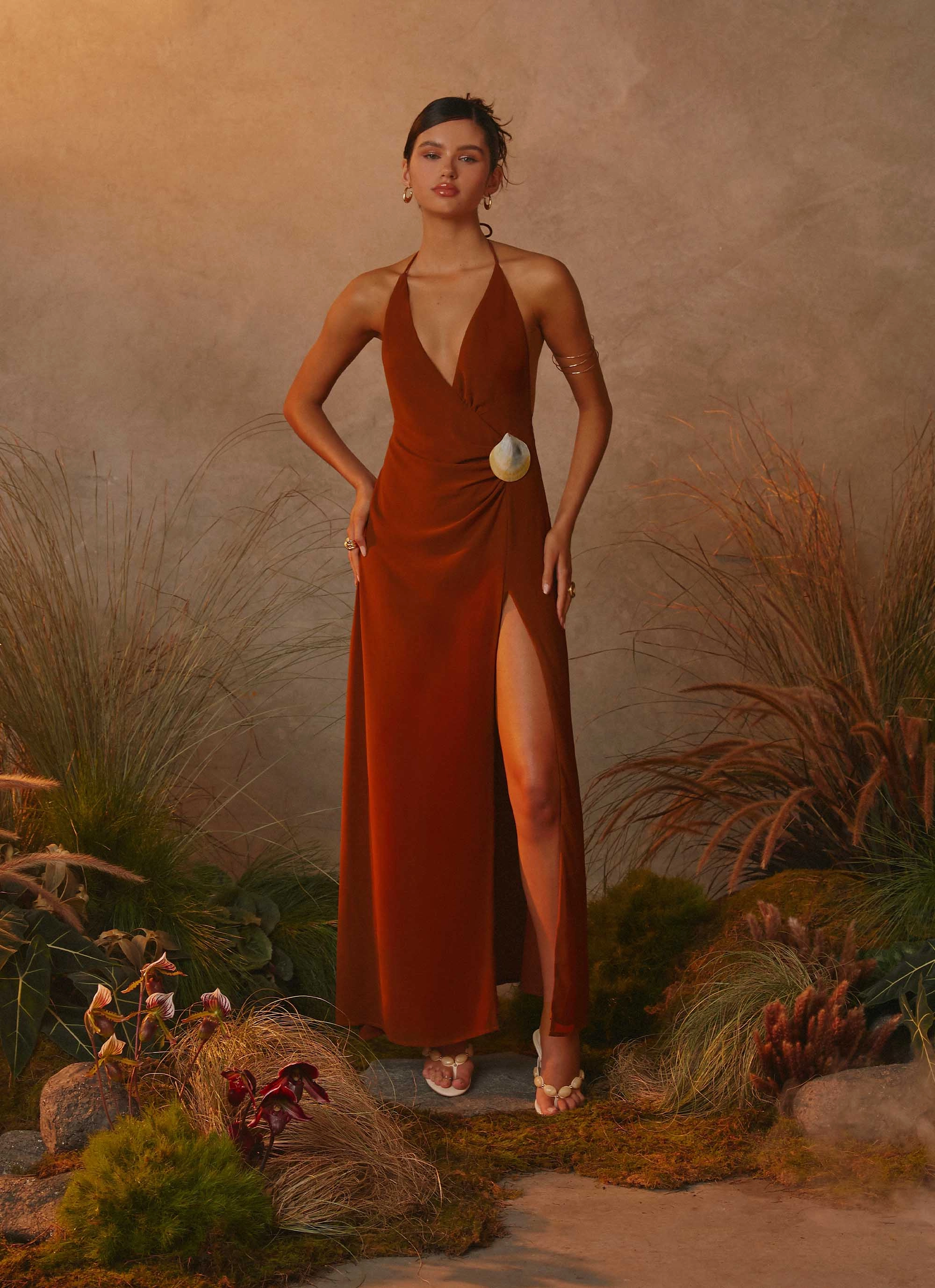 Marjoram Maxi Dress - Chocolate Zippered Jacket