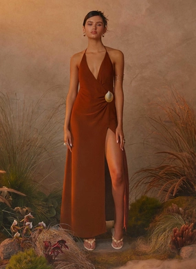 Stylish Winterwear Stylish Wool Coat Marjoram Maxi Dress - Chocolate