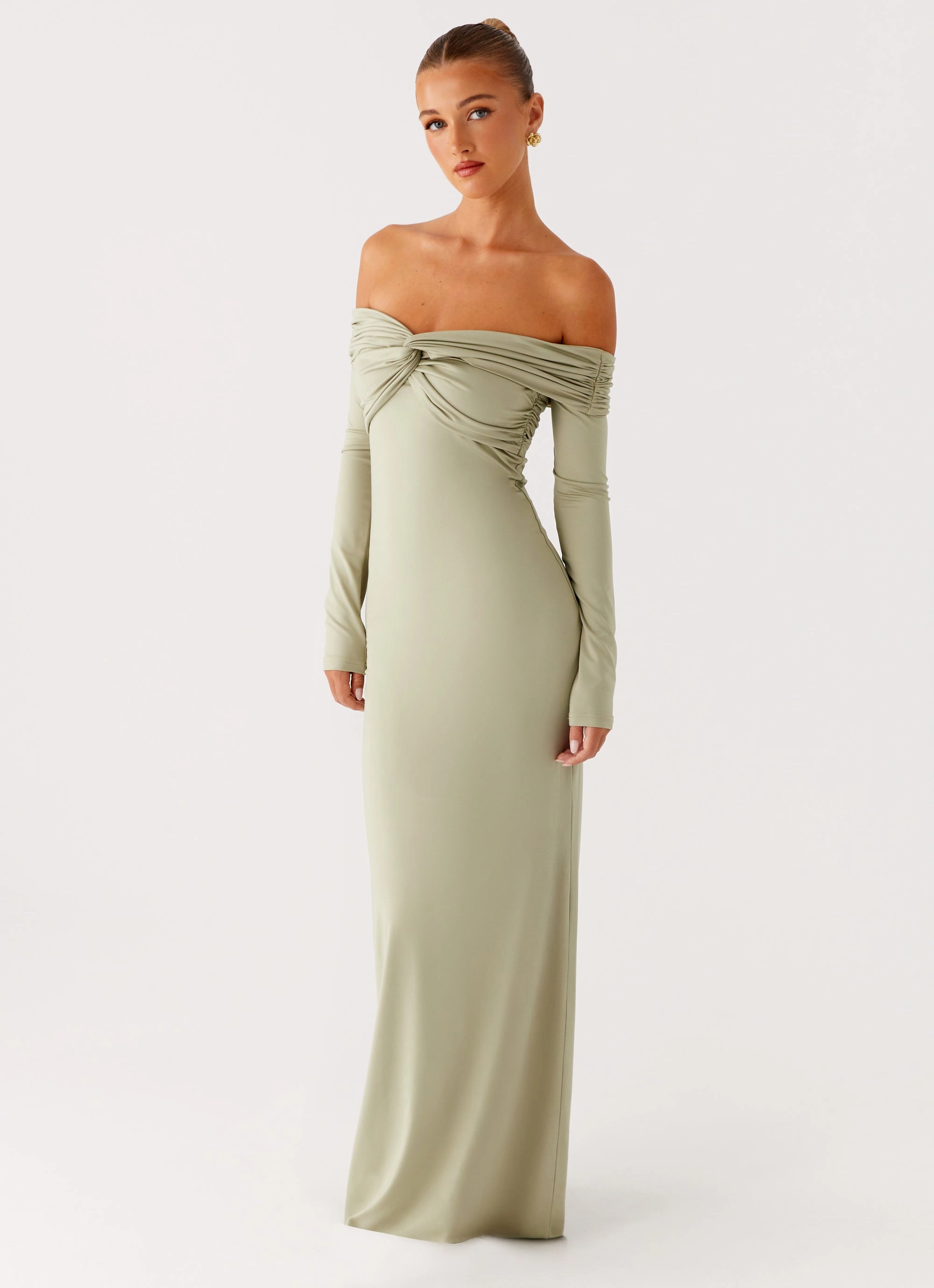 Marla Long Sleeve Maxi Dress - Sage Breath Ease Pocket-Detail