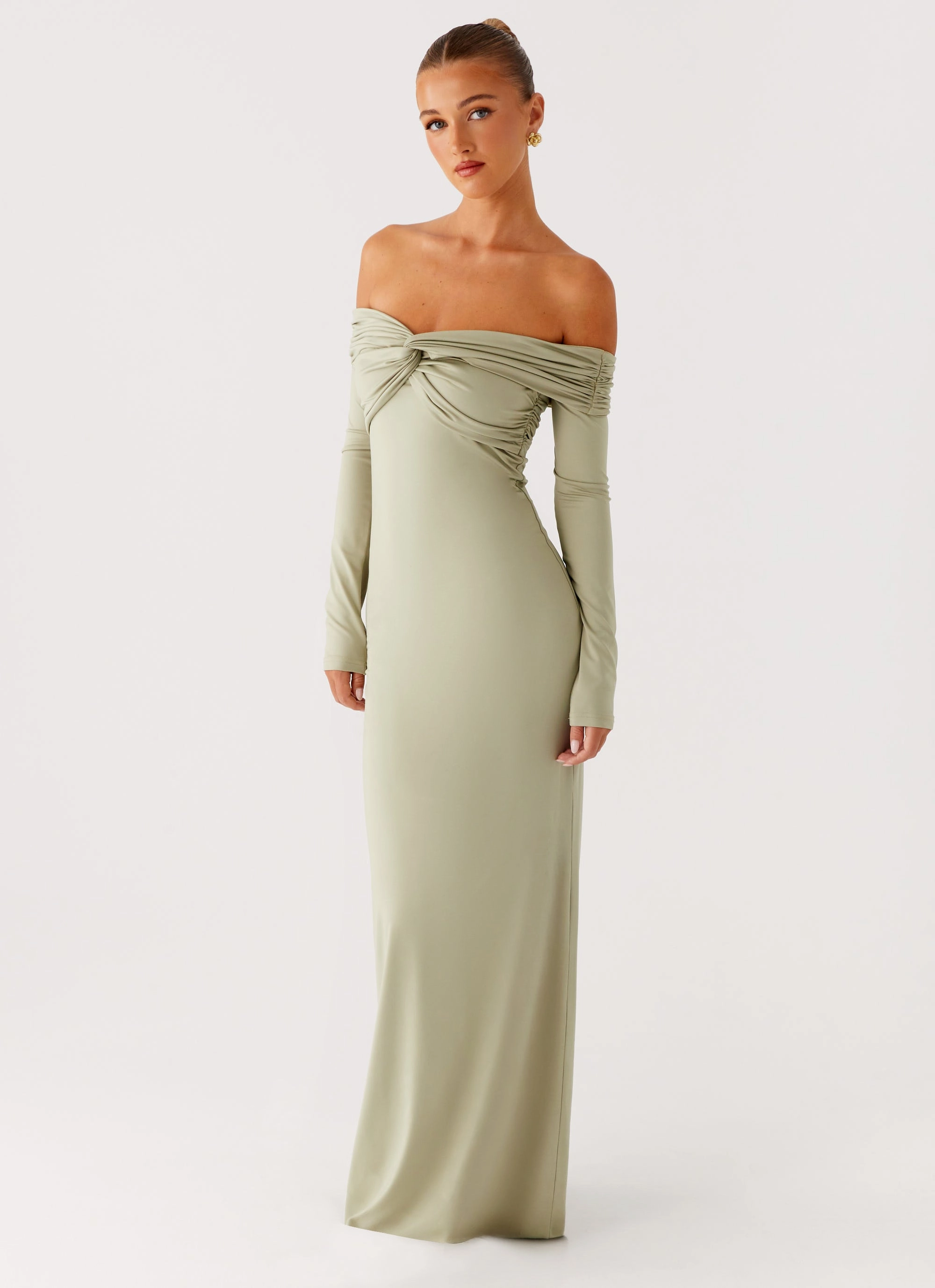 Marla Long Sleeve Maxi Dress - Sage Runway Inspired