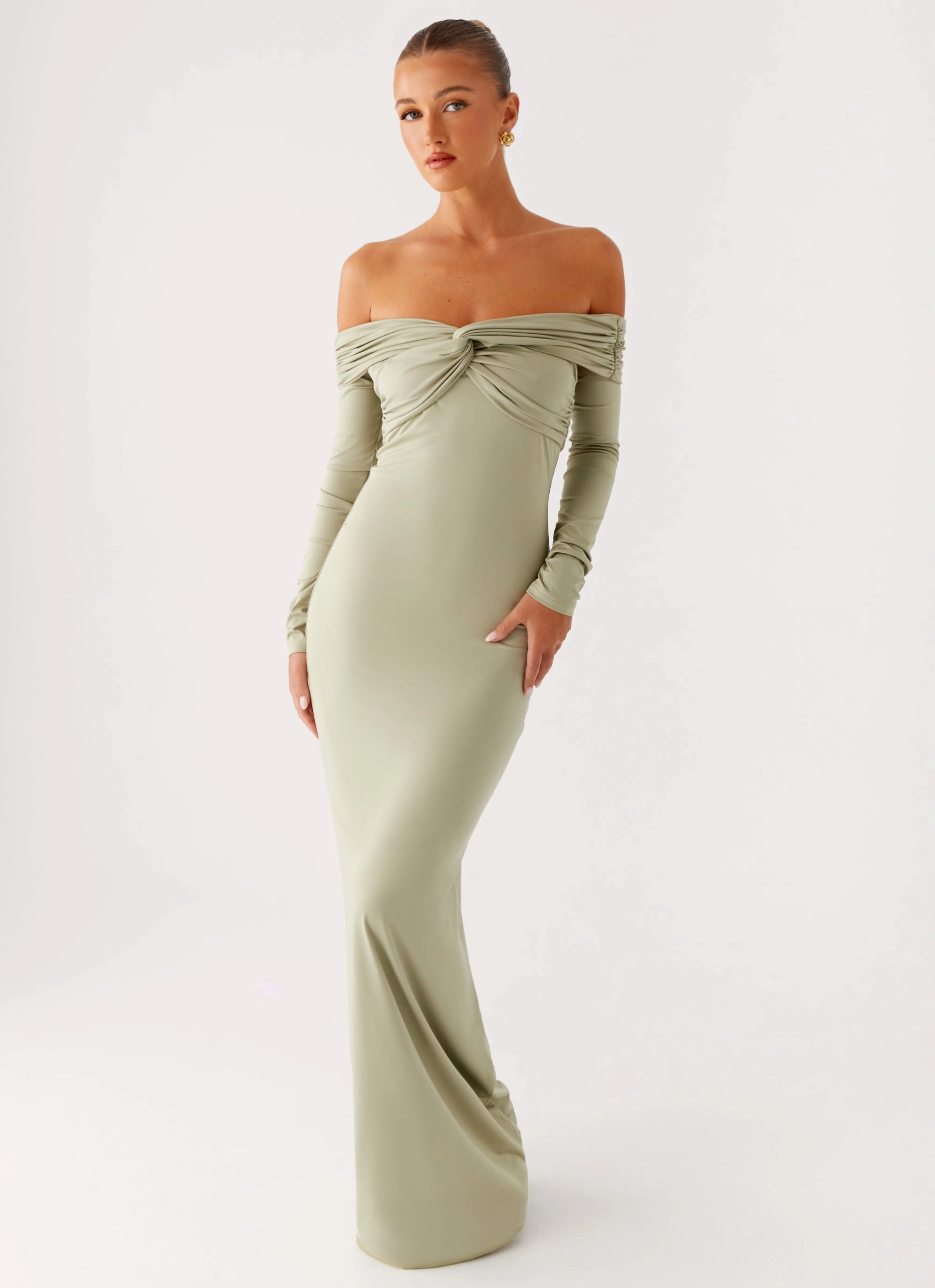 Marla Long Sleeve Maxi Dress - Sage Rainy Season Outerwear