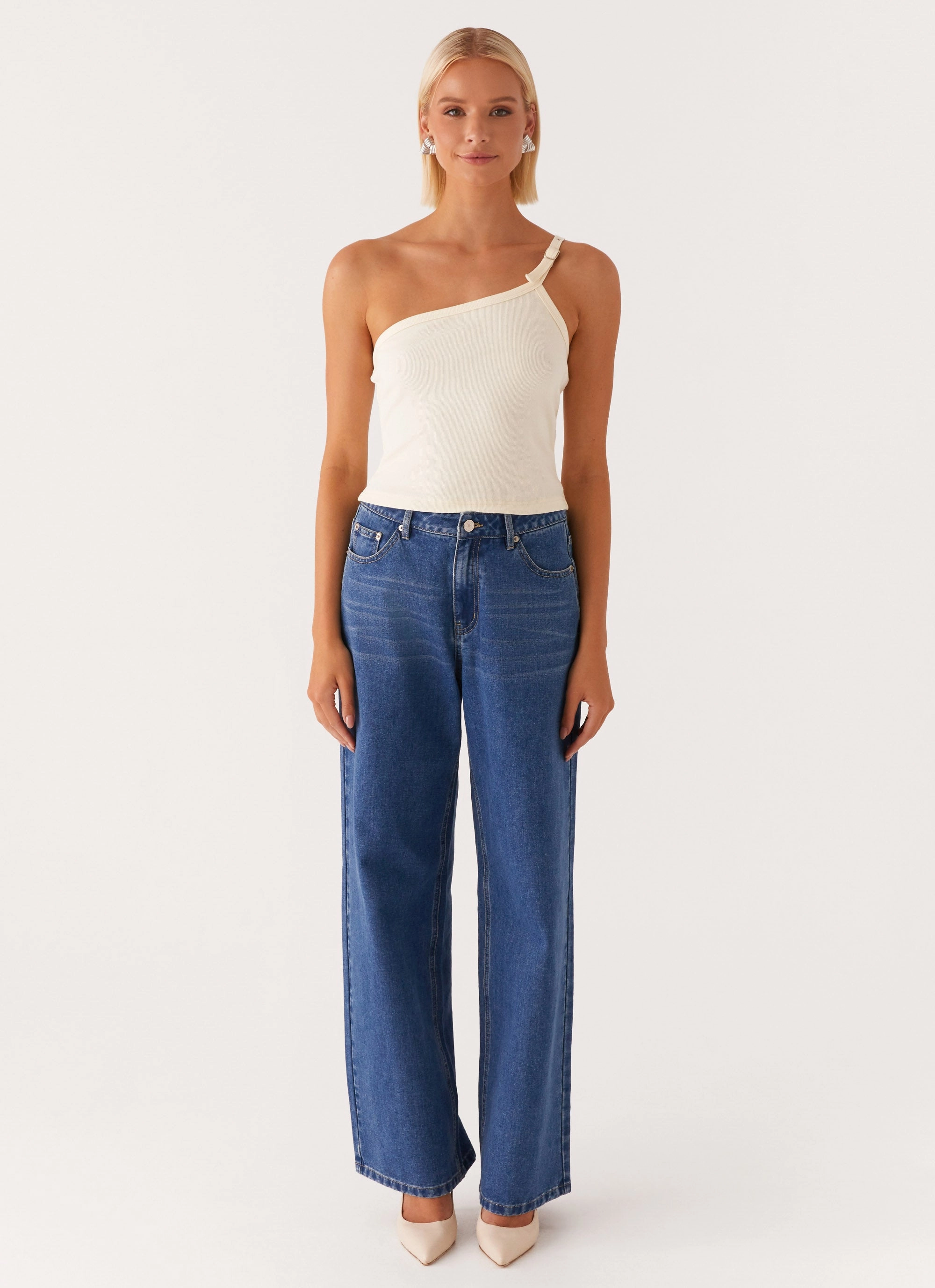 Mataya Buckle Top - Lemon FourWayStretch QuickDrySystem