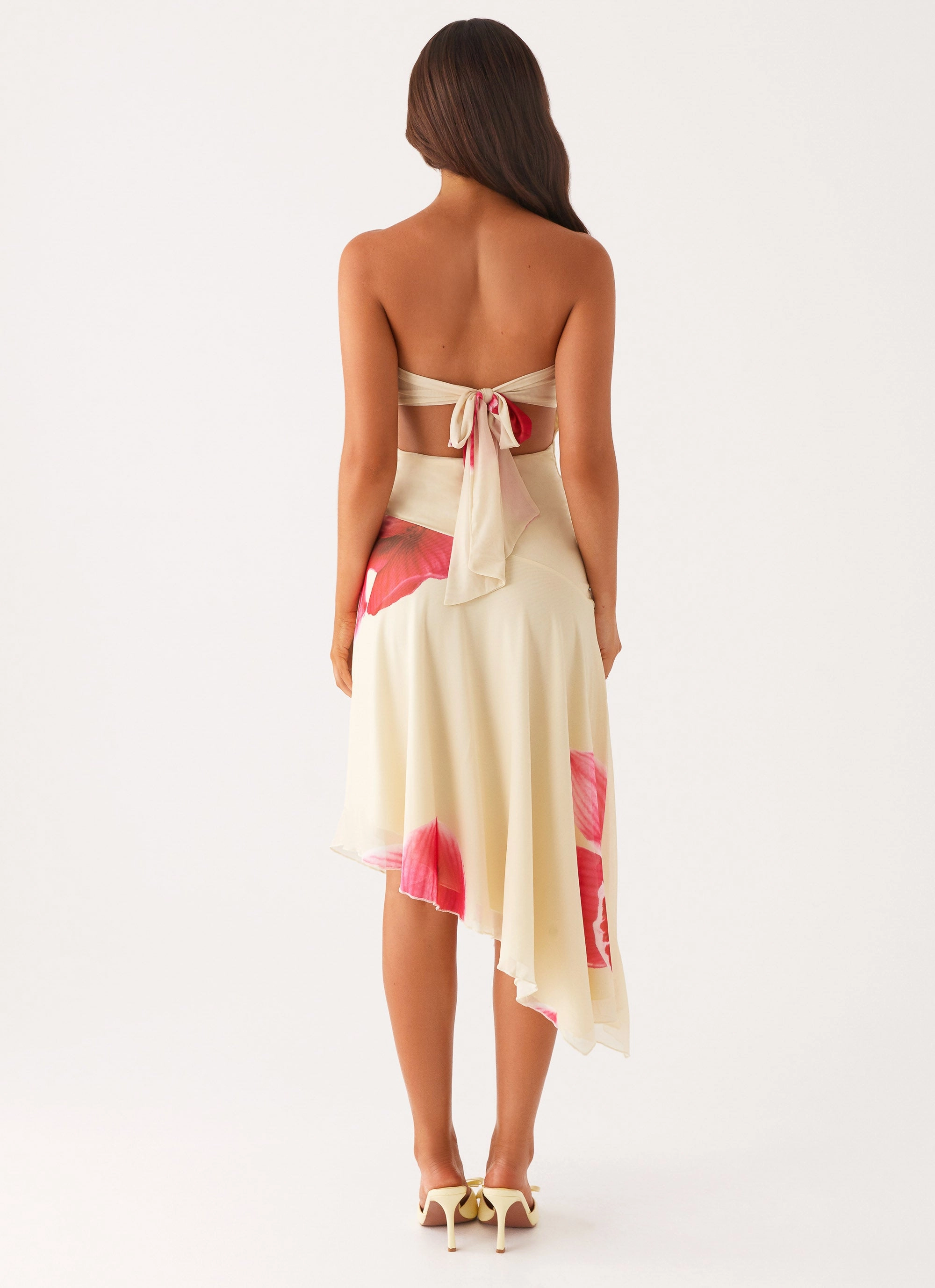 Cozy Insulated Coat Mariposa Midi Dress - Orchid Yellow