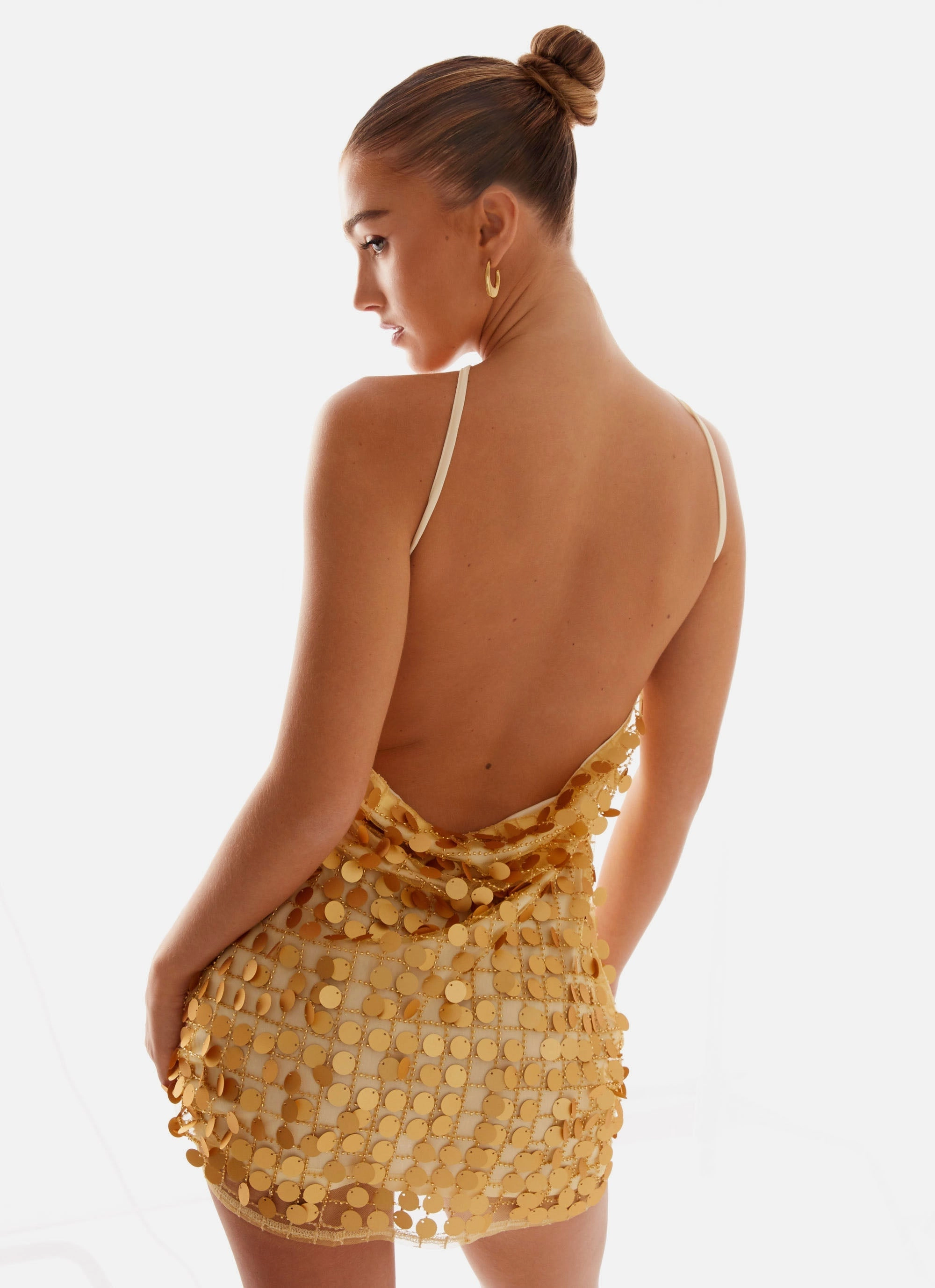 Daytime Look Xander Sequin Mini Dress - Gold