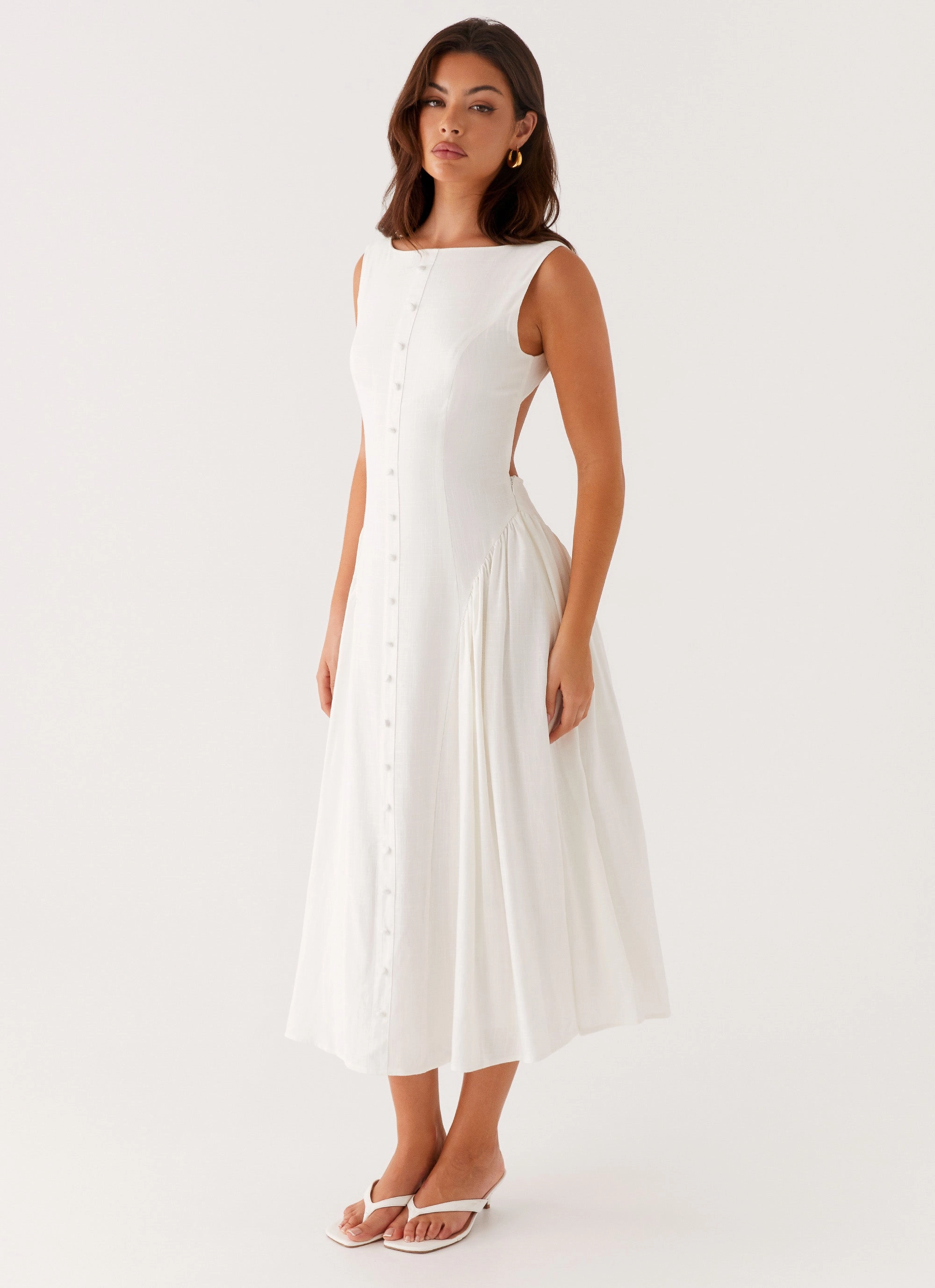 Stretch Comfort Maylah Midi Dress - White