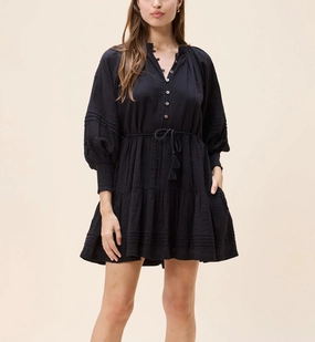 Lace Ease Meadow Mini Dress | Black