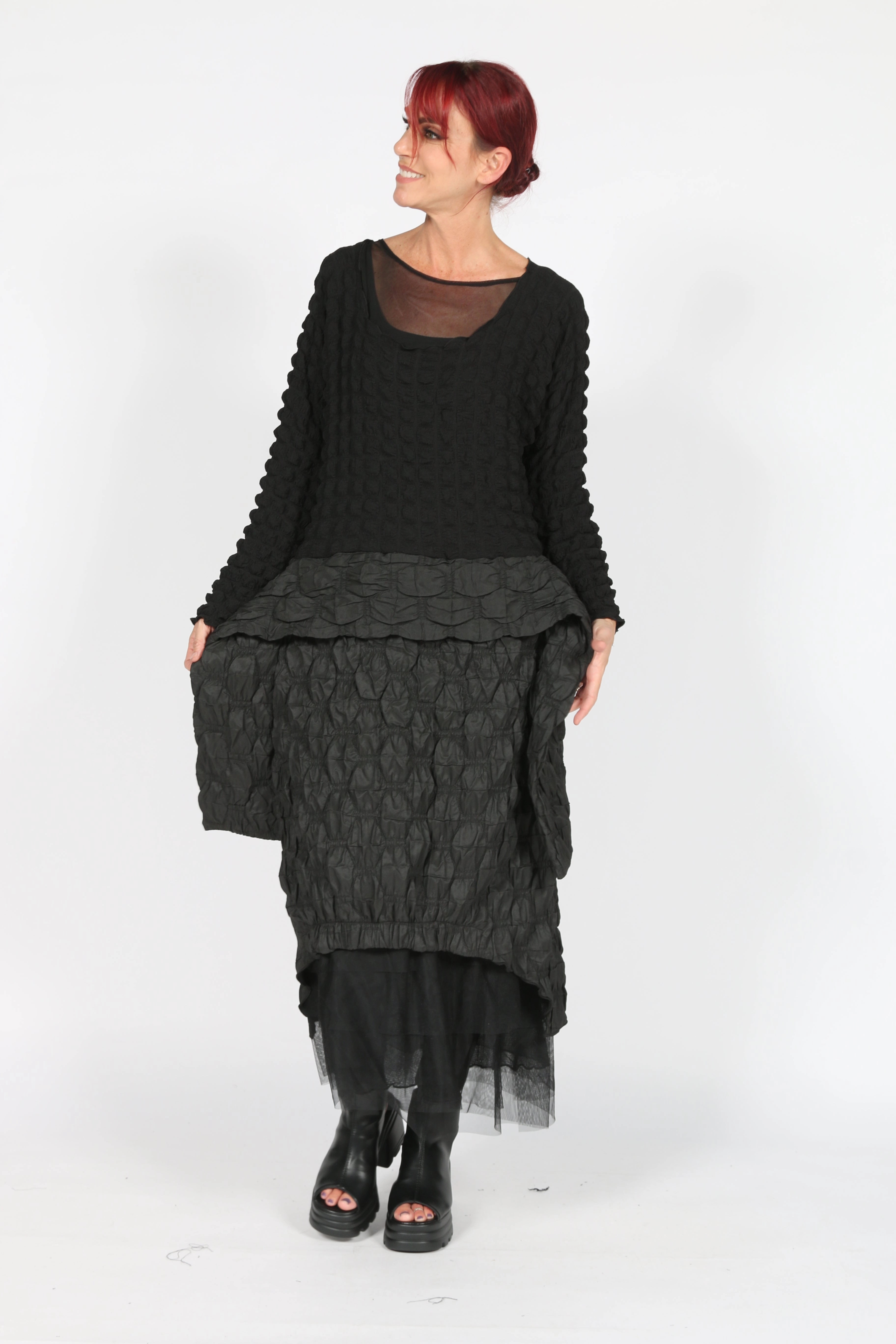 Smocked-Detail Relaxed-fit gown Melany Dress