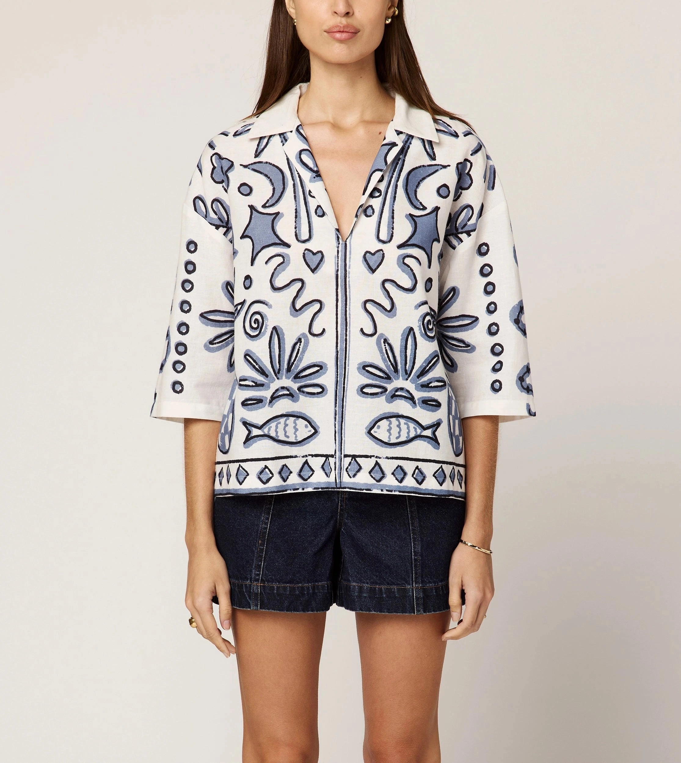 Double Layered Hem Meredith Blouse | Verona