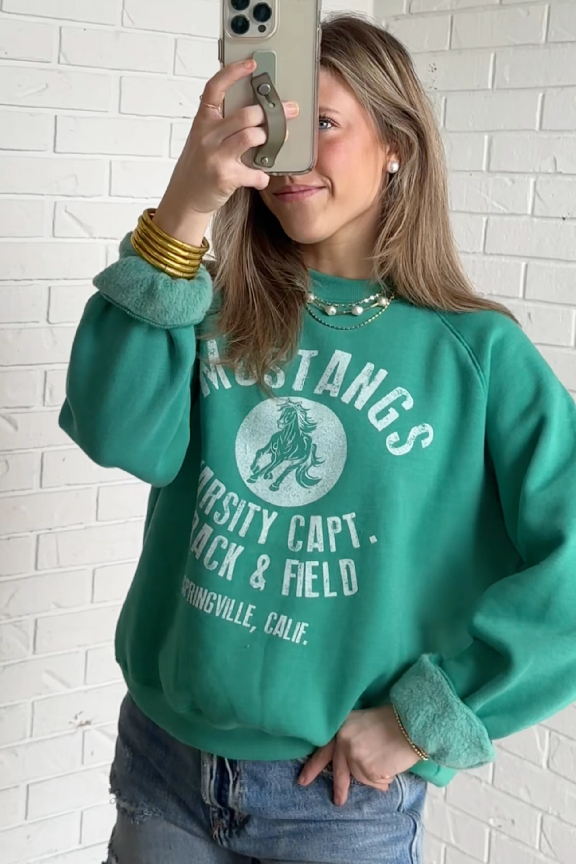 Bound Seam Finish Mustangs Sweatshirt