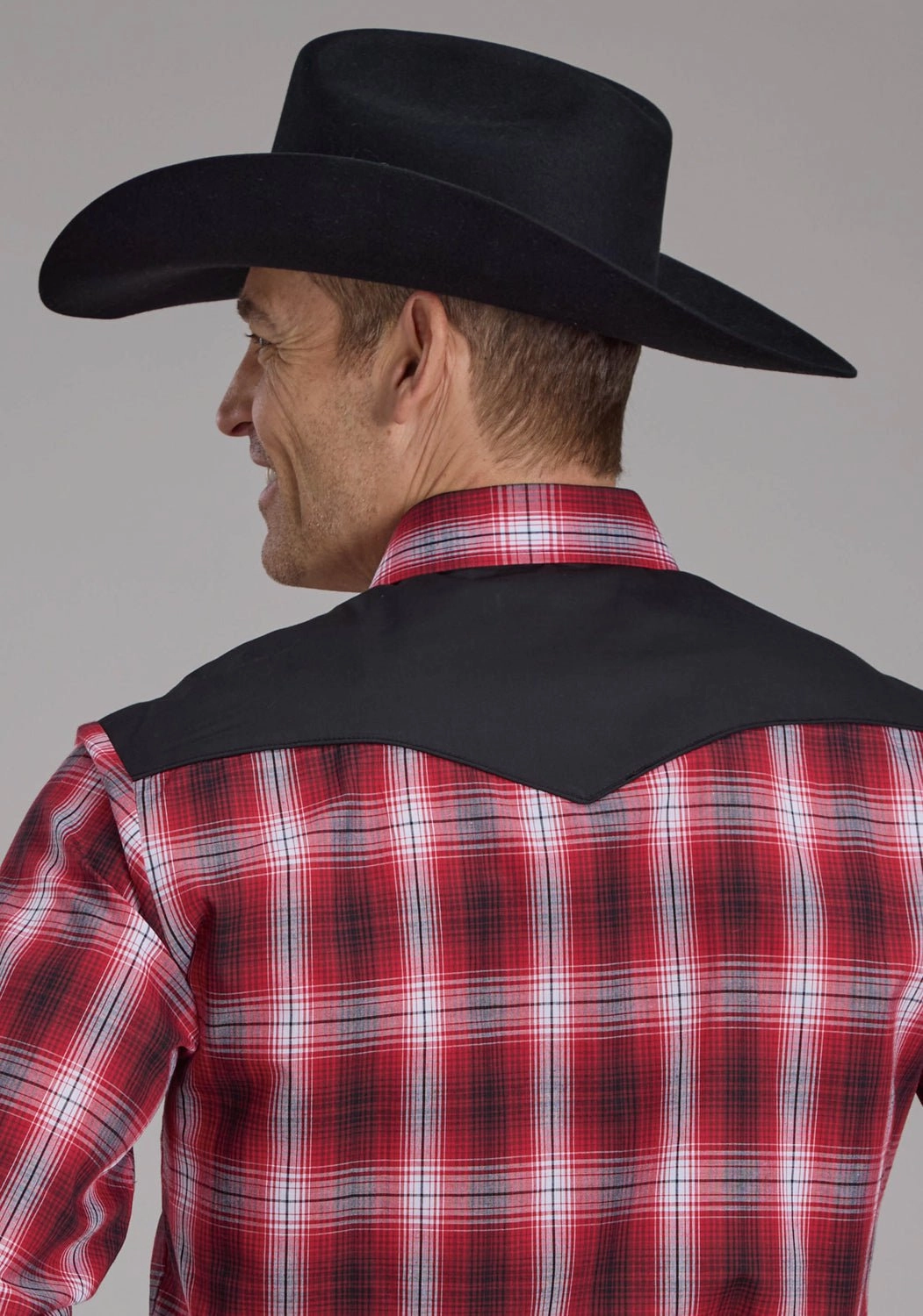 Effortless Style Roper Mens 2131 Plaid Retro Red/White Cotton Blend L/S Shirt