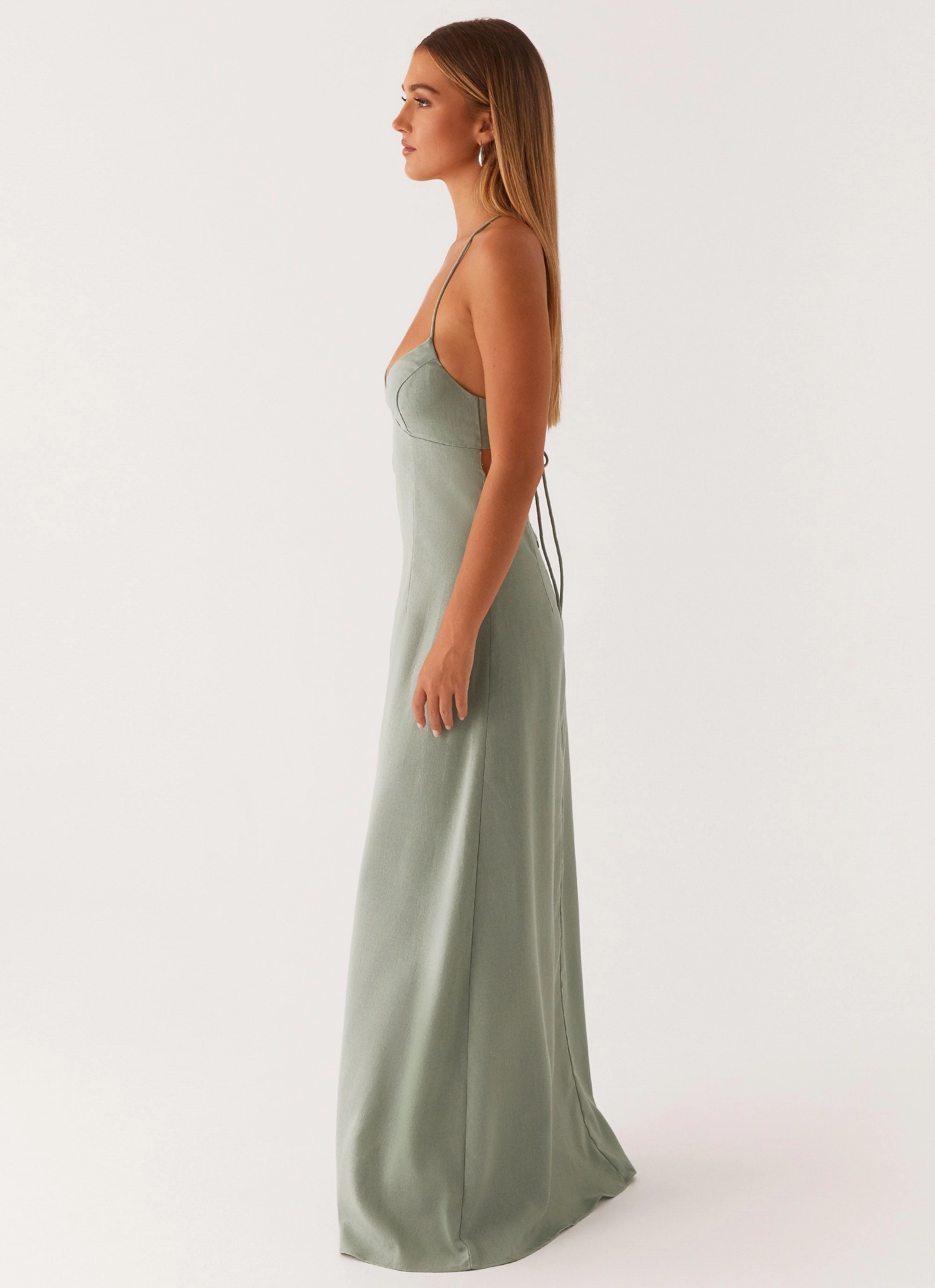Middle Ground Linen Maxi Dress - Sage Chic Wear