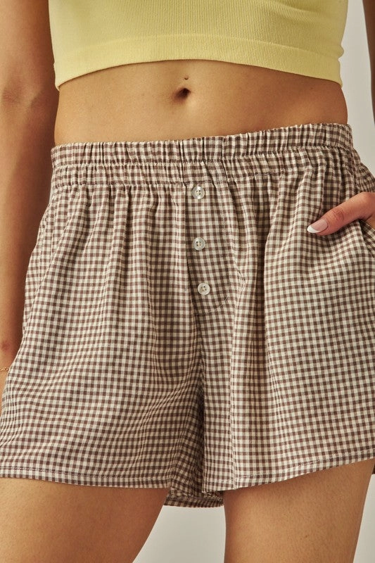 Mila Plaid Boxer Shorts checked shorts