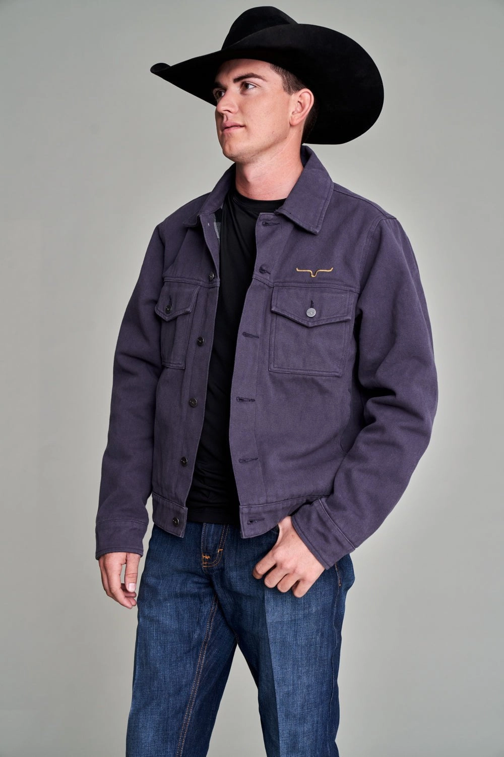 Kimes Ranch Mens Marshall Jacket Pewter 100% Cotton Canvas Jacket Foldable Collar anti static coating