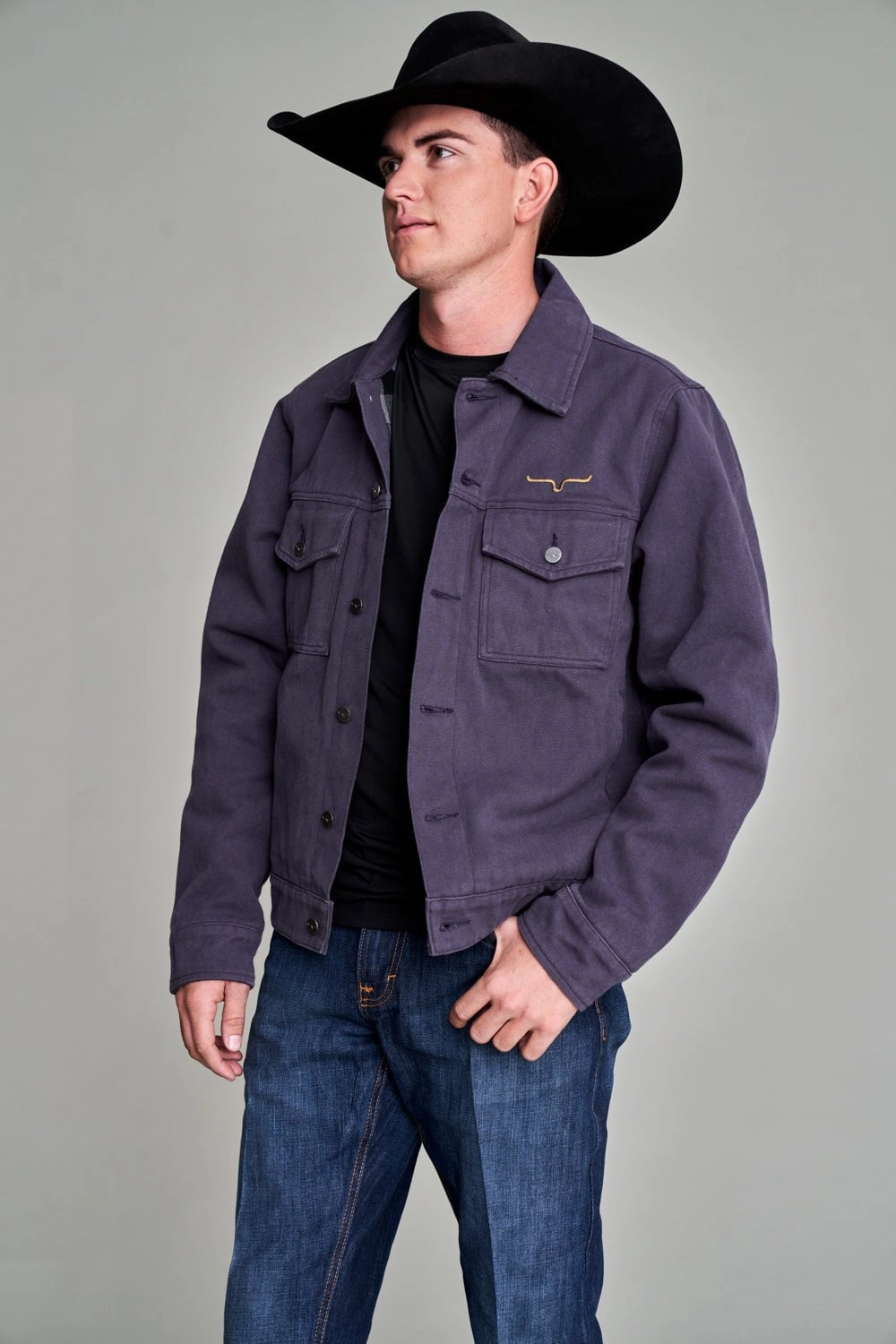 Kimes Ranch Mens Marshall Jacket Pewter 100% Cotton Canvas Jacket Stylish Outer Layer ReversibleStyle