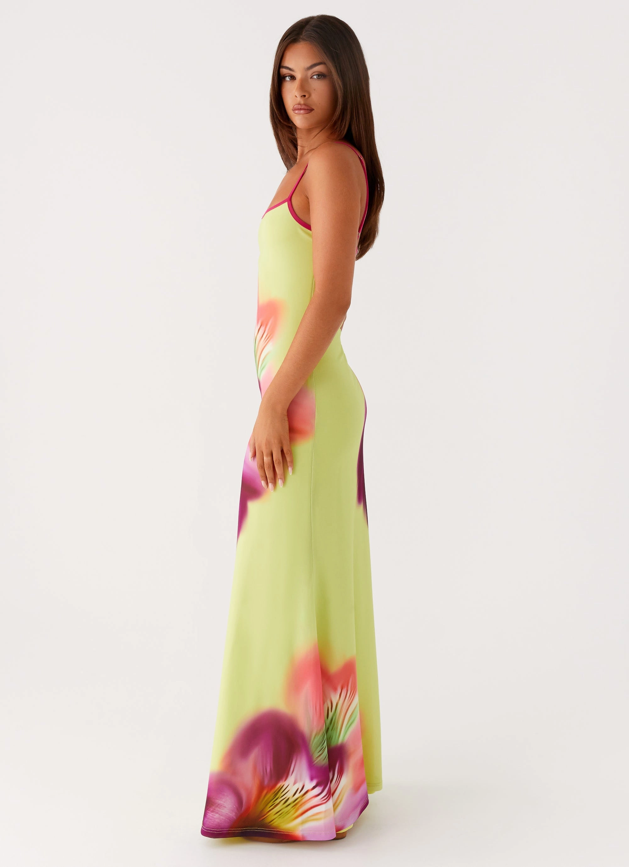Calm Energy Sophisticated Charm Everett Maxi Dress - Green Tropical